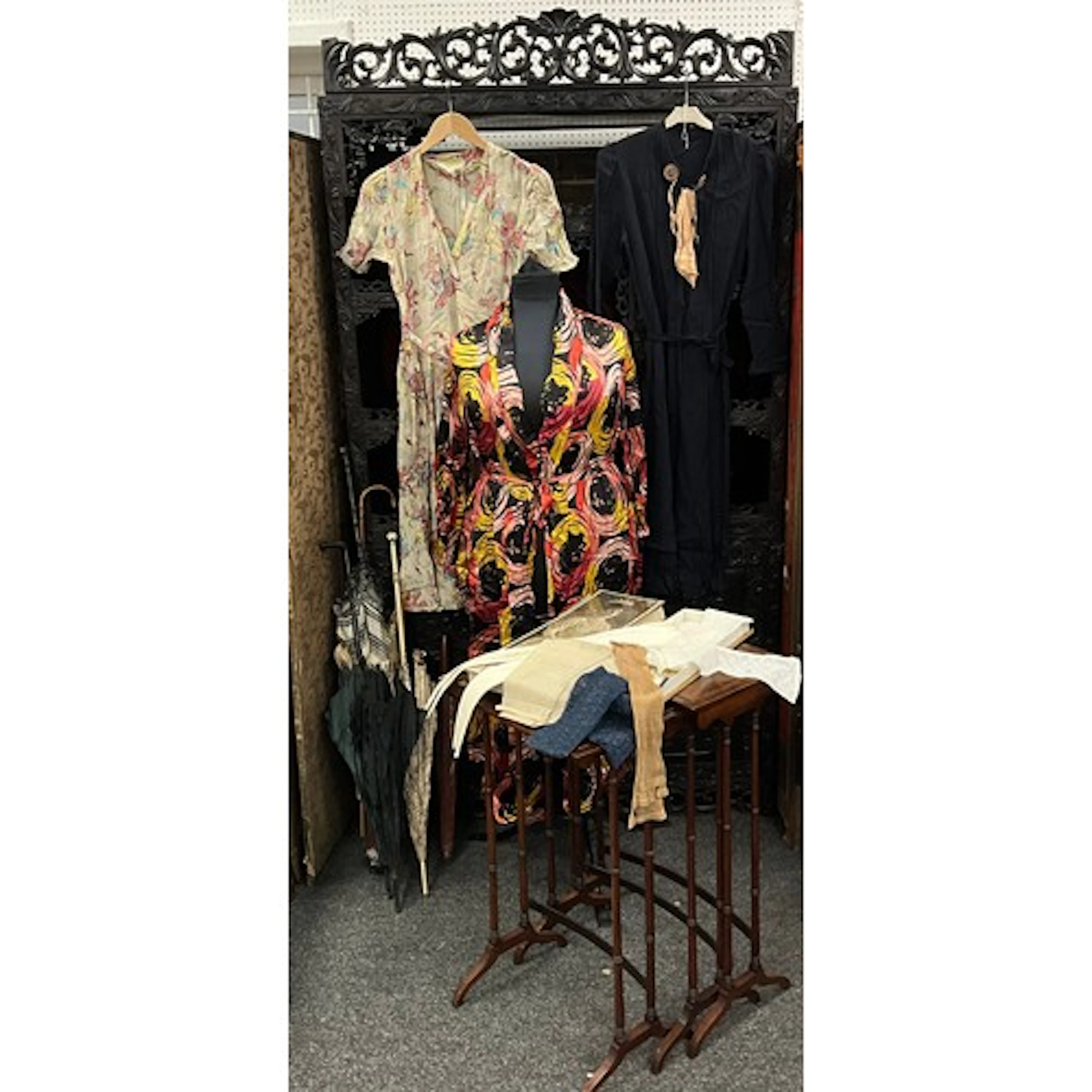 Vintage fashion, 1920s - 1950s including, Celanese satin dre...