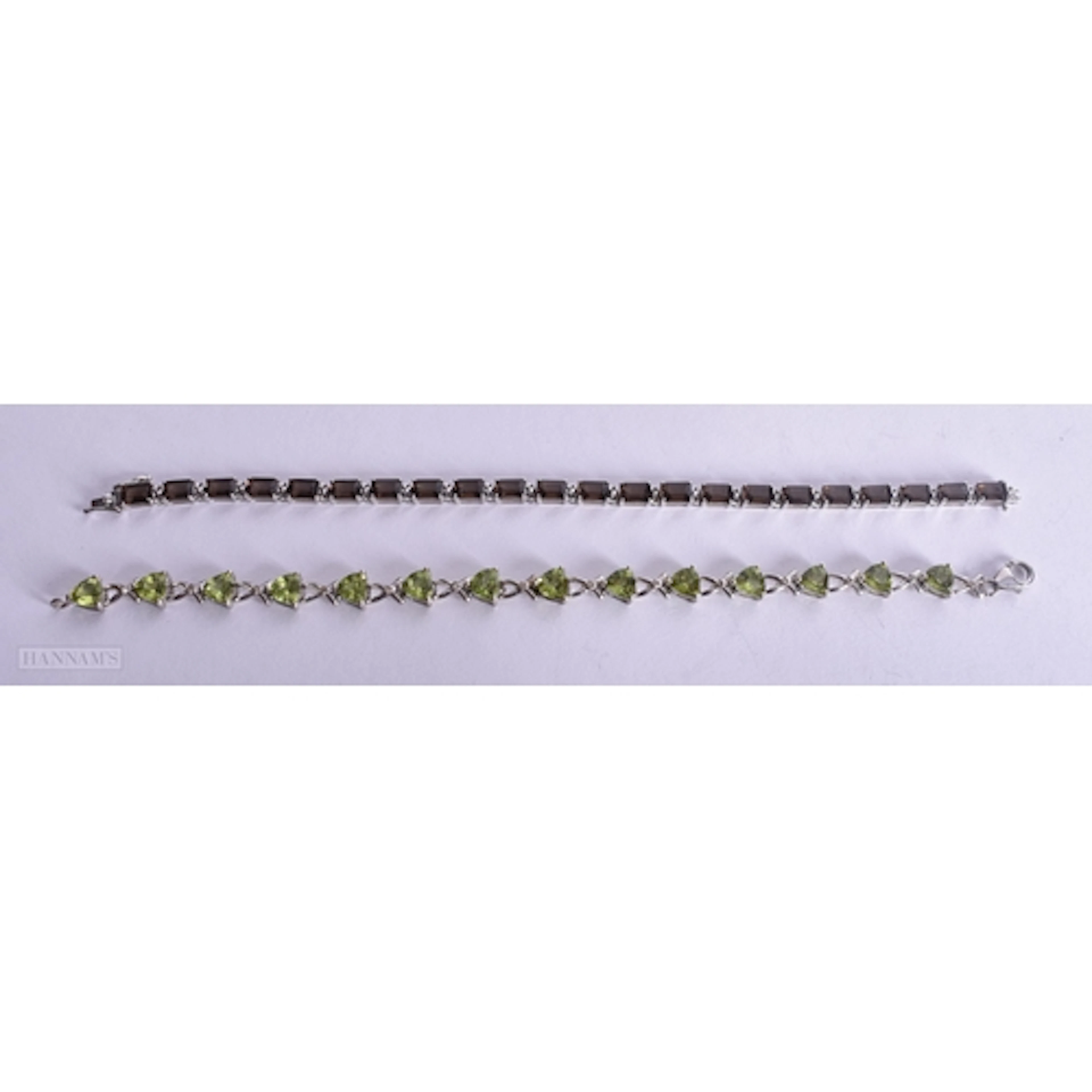 Collection of Sterling Silver Gemstone Bracelets inc. Smoky ...