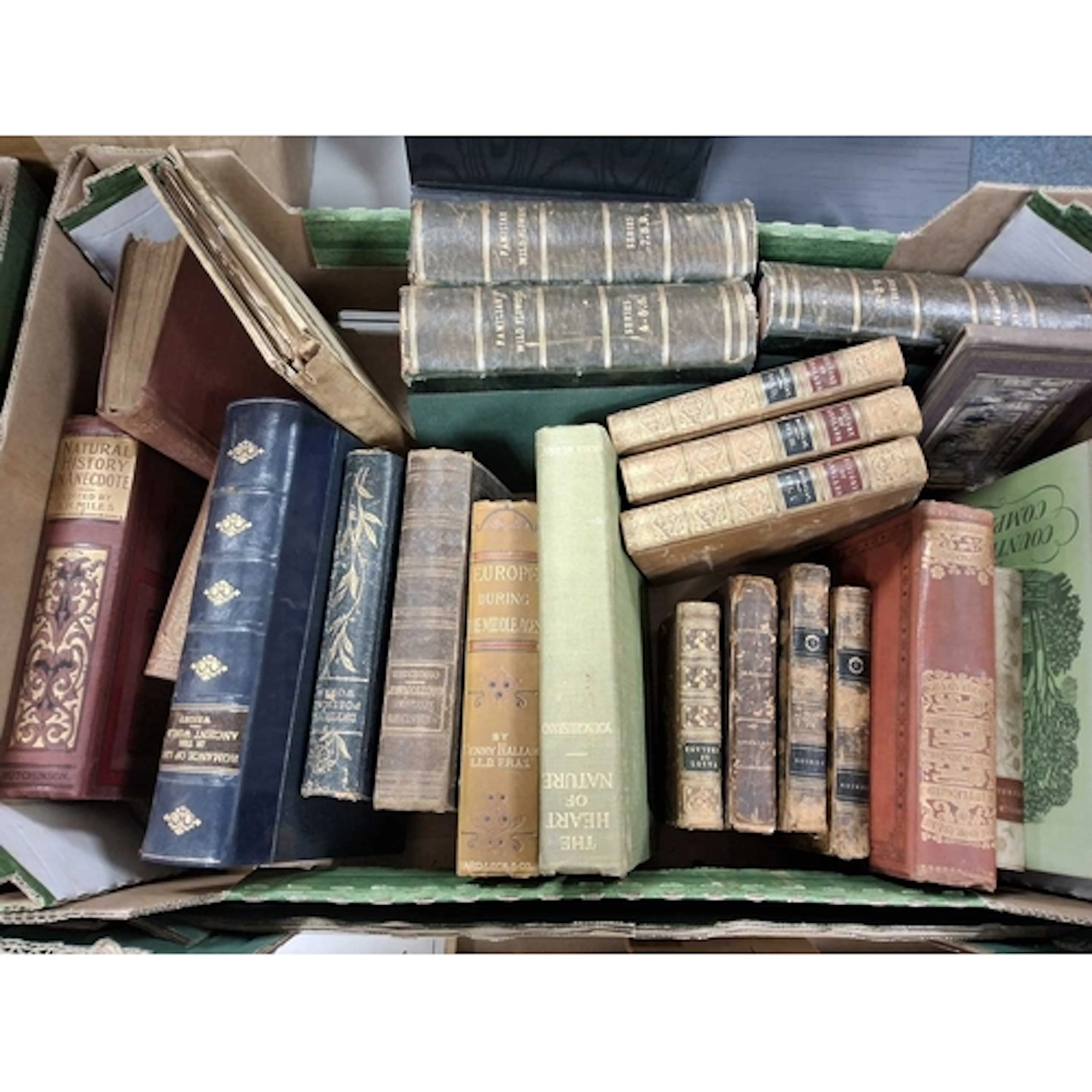 ONE BOX OF ANTIQUARIAN BOOKS comprising twenty three titles,...
