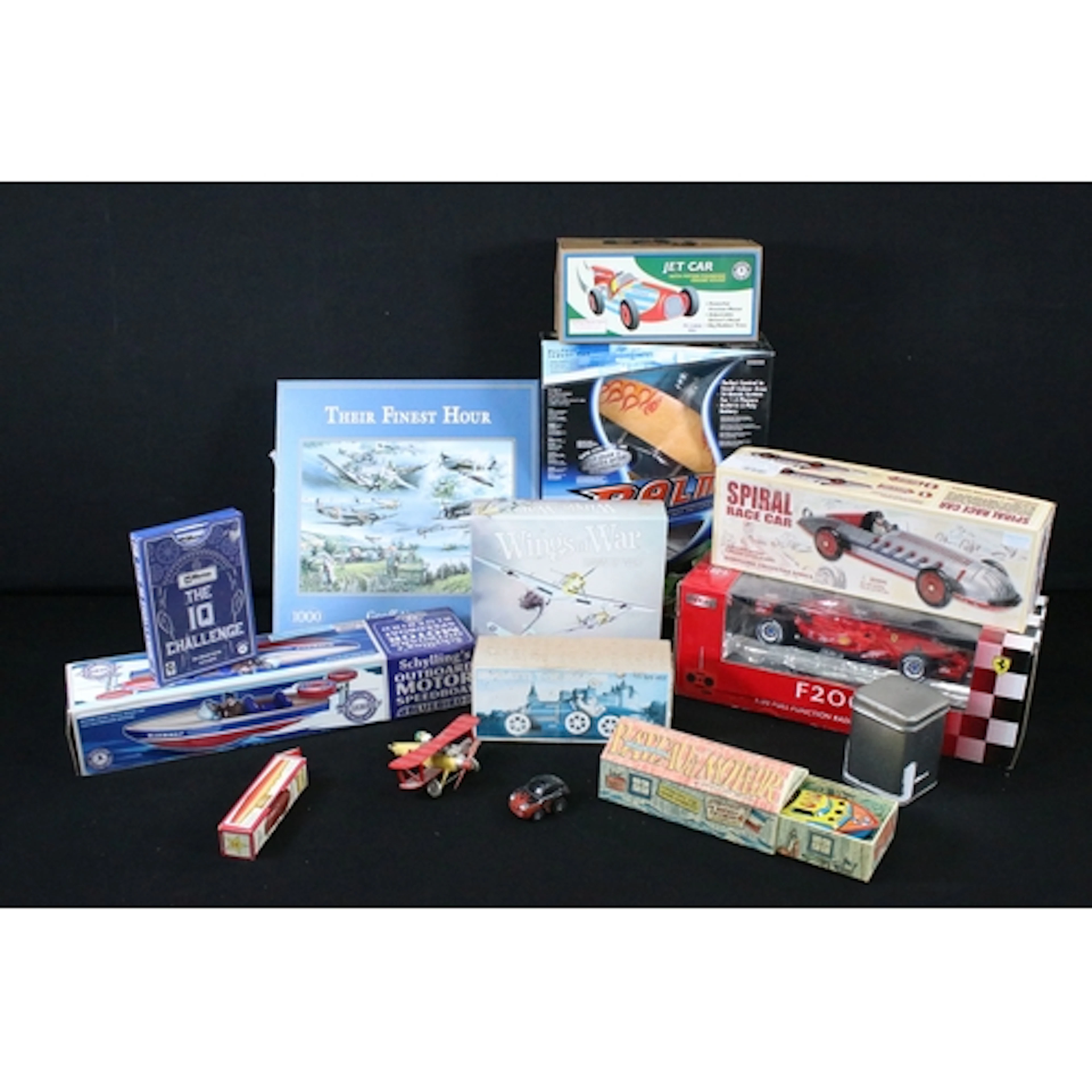 Collection of mixed toys to include boxed Schylling Jet Car,...