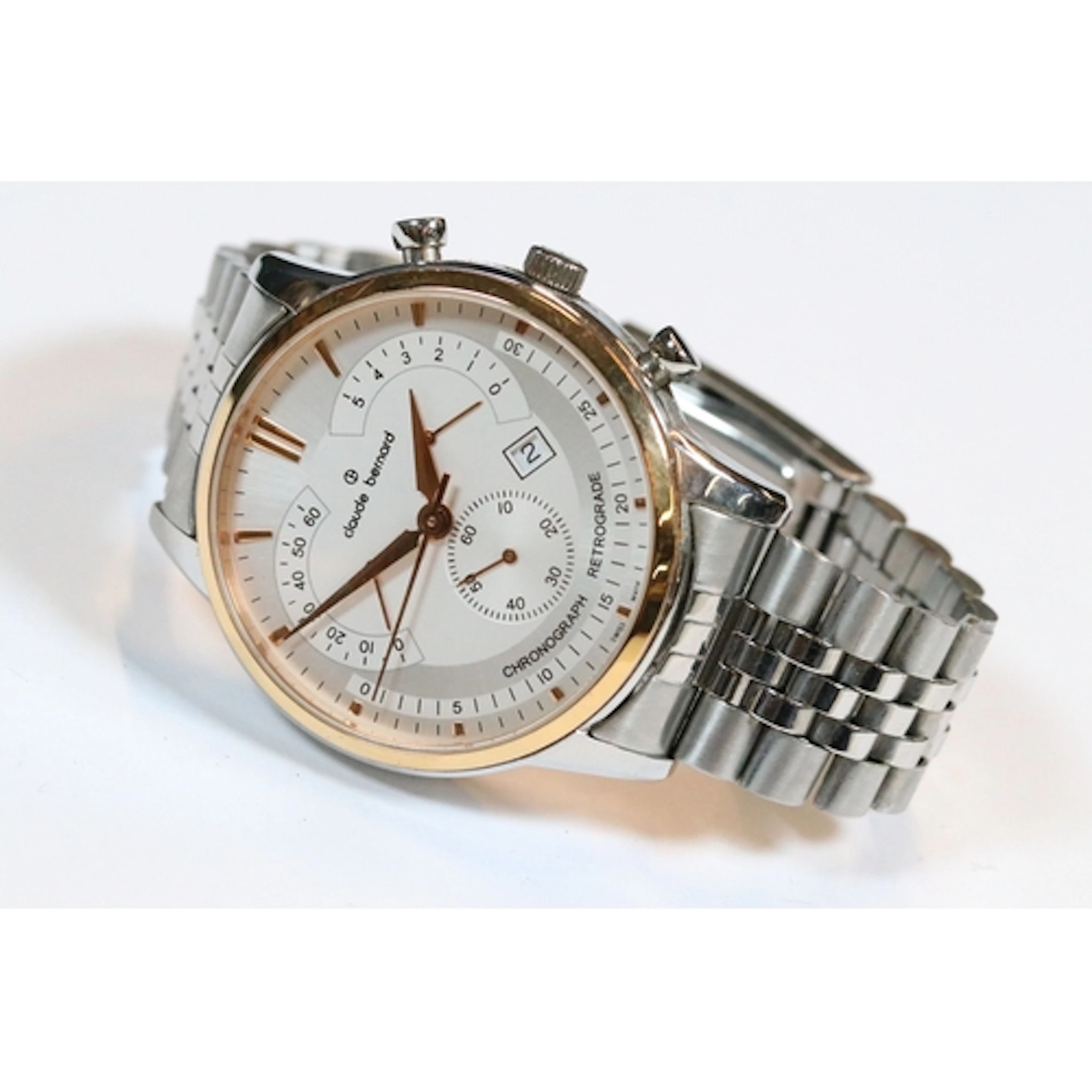Boxed Claude Bernard Chronograph Retrograde stainless steel ...