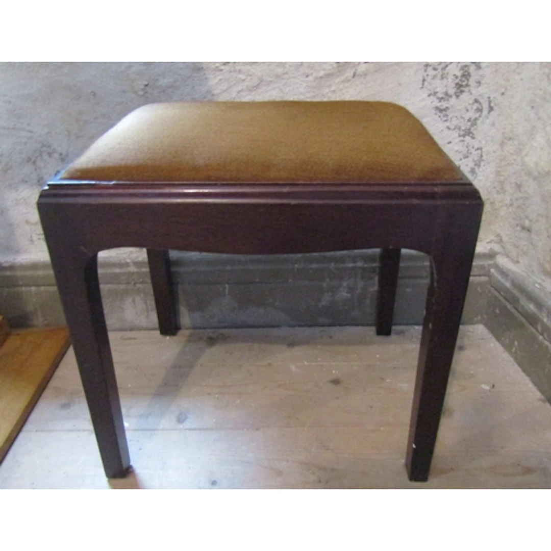 Mahogany Frame Stool with Upholstered Seat Approximately 20 ...