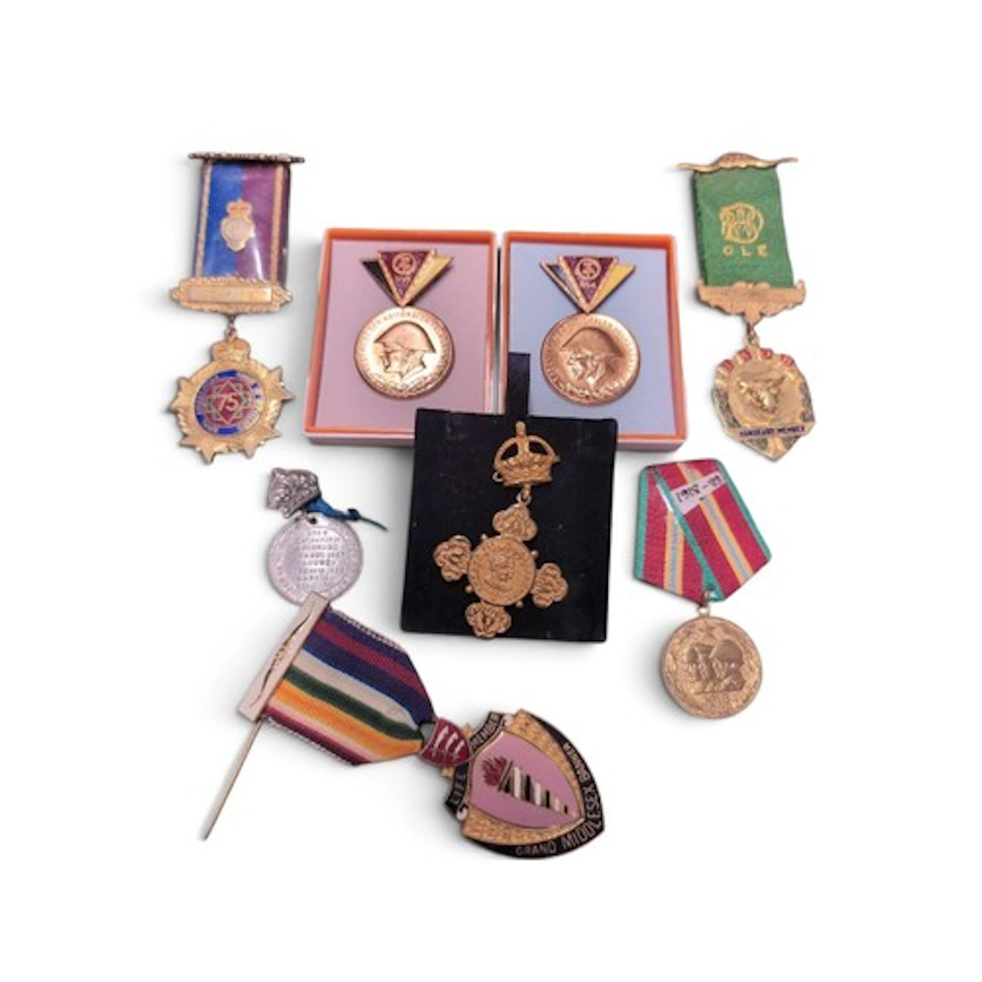 Selection of 8 x civilian medals and medallions inc. Order o...