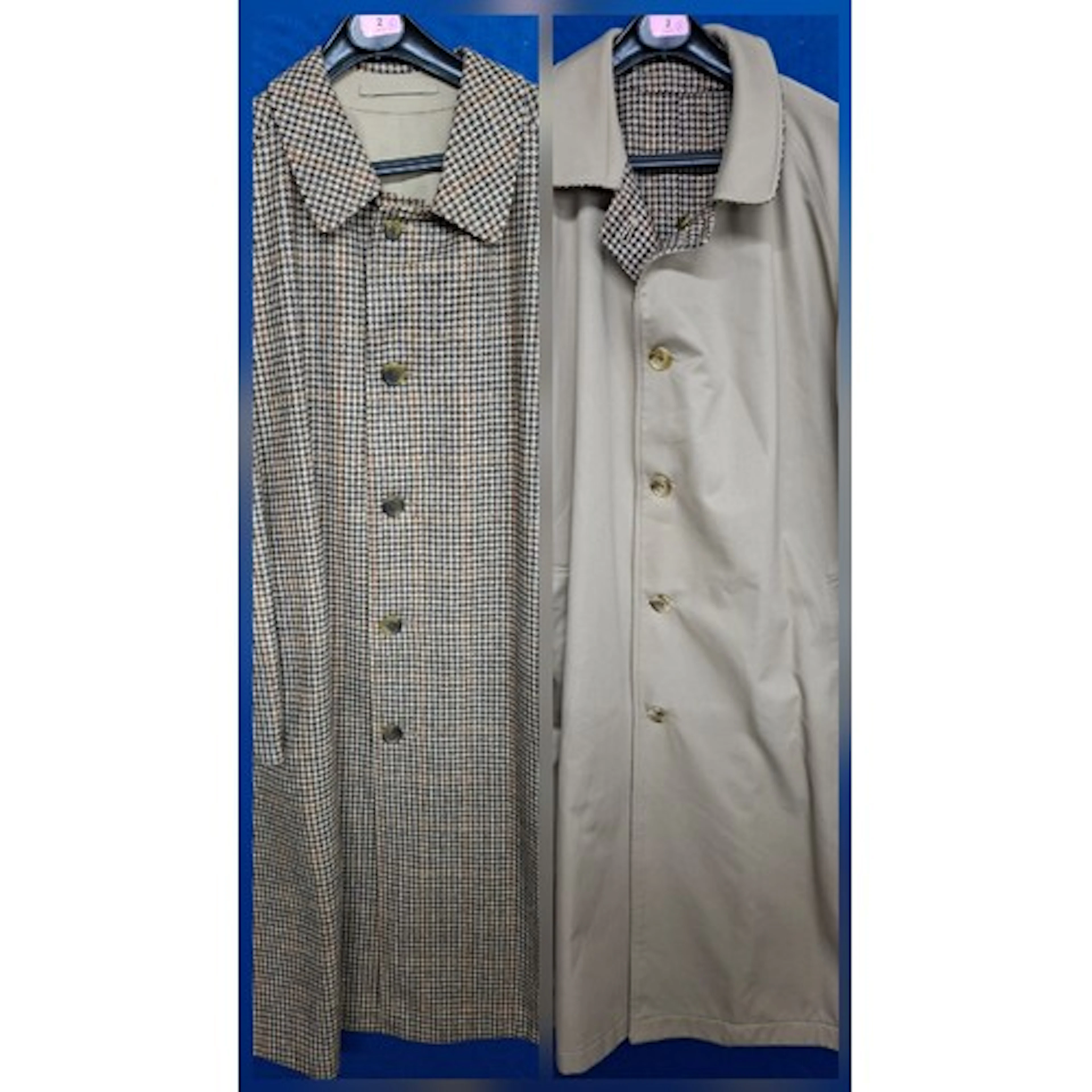 Burberrys- A 1980's reversible coat being a beige trench coa...