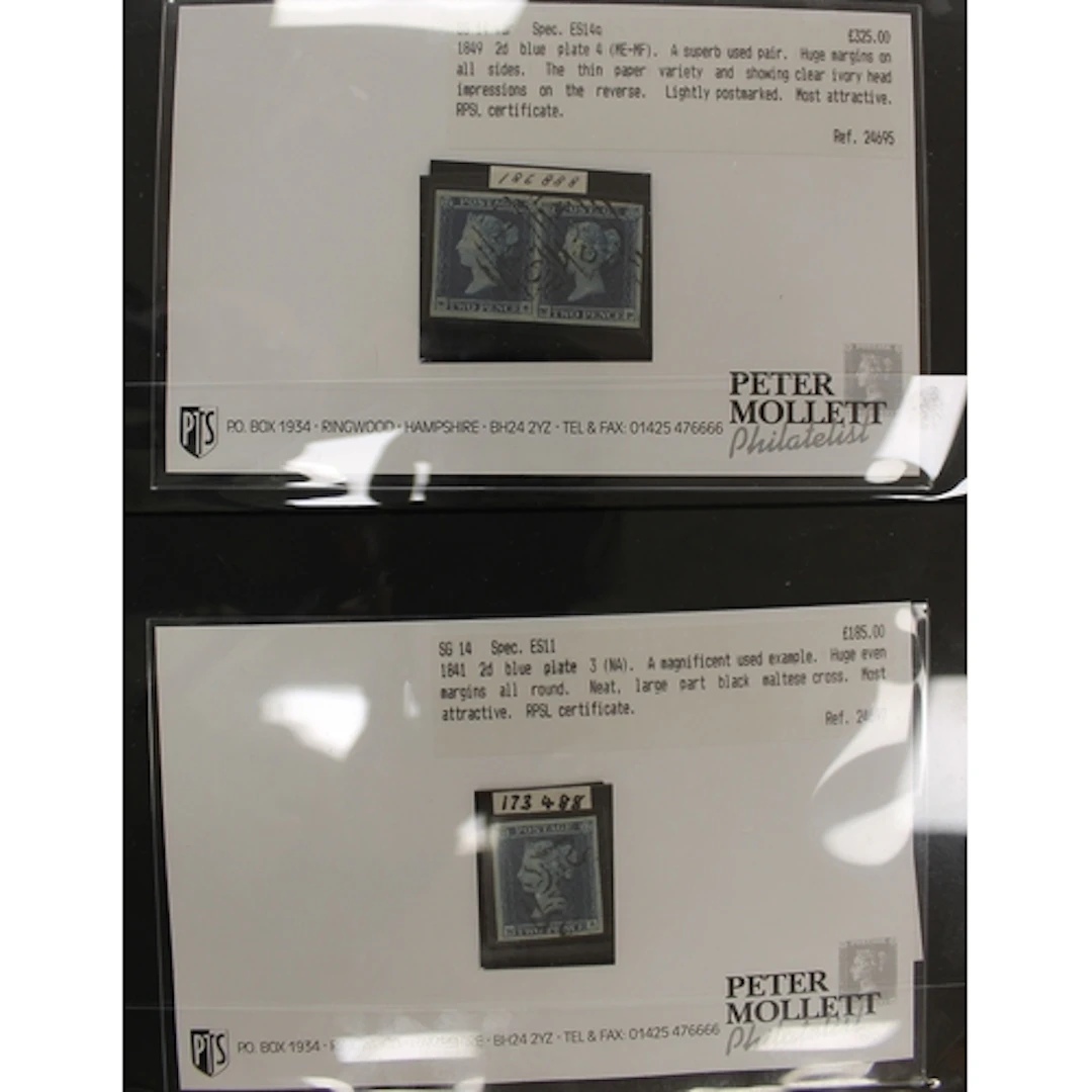 QV, U, range in 1 ring binder incl 1841 1d red-brown plate ...
