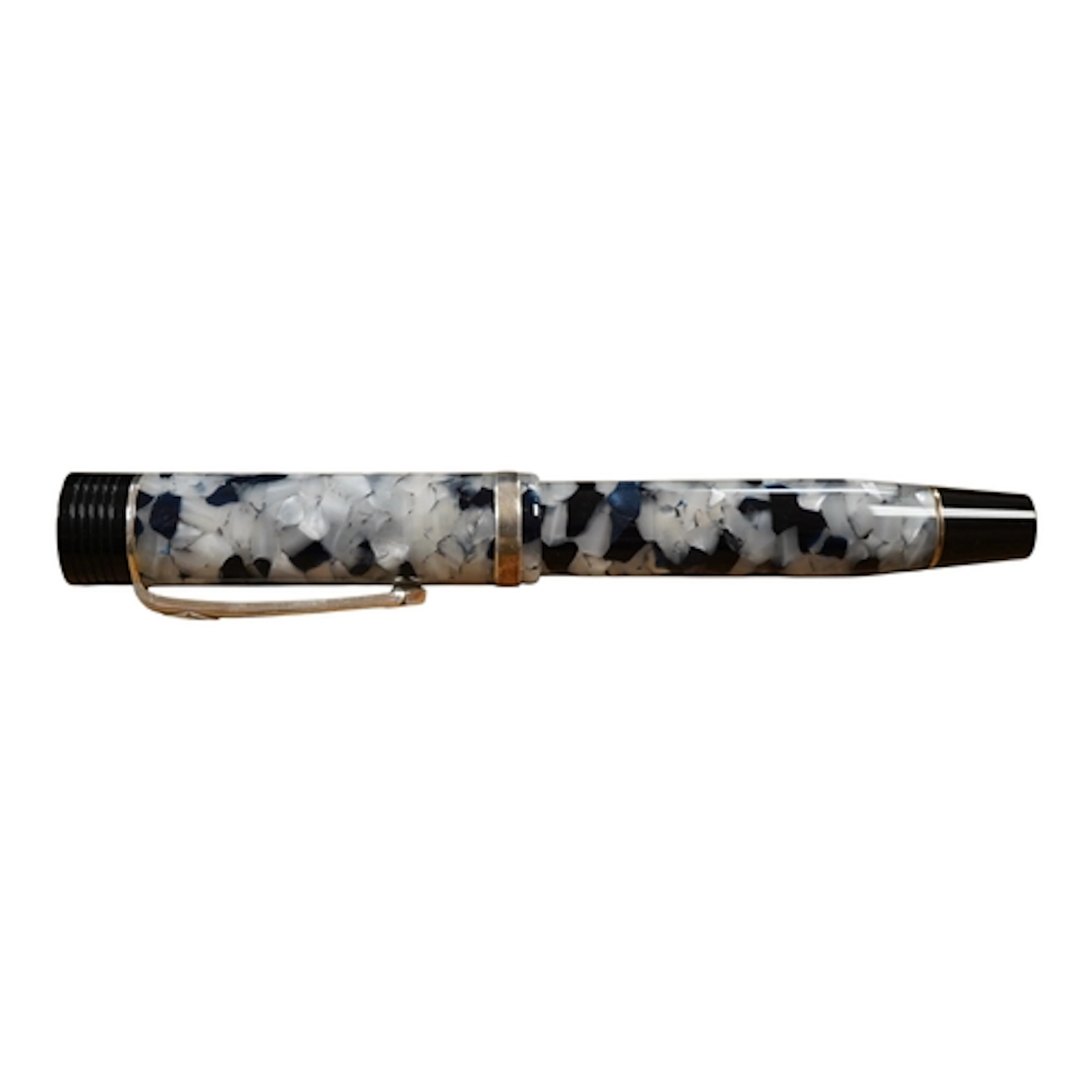 A Conway Stewart Churchill fountain pen, peppered white 12/1...
