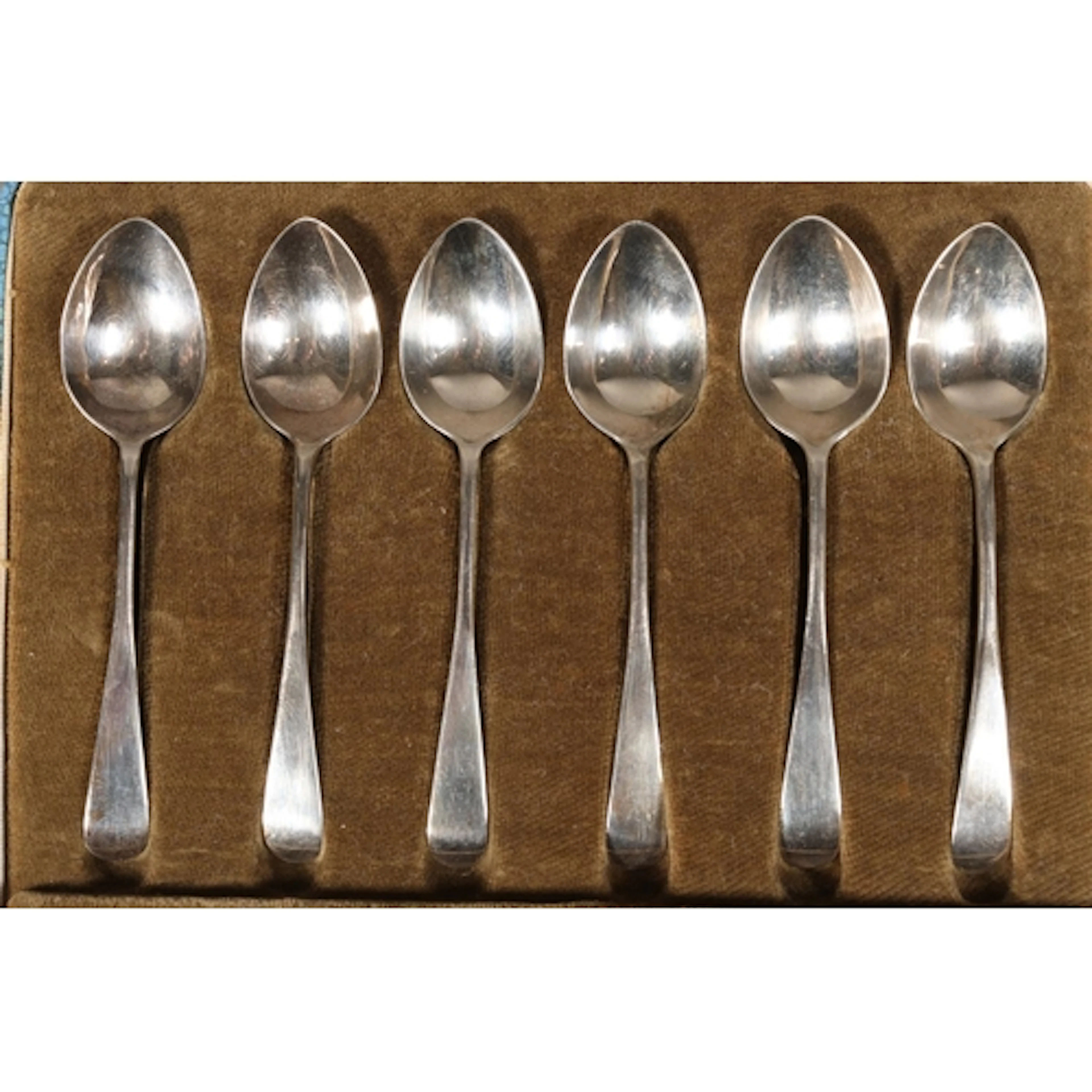 Set of six silver teaspoons, issued to commemorate King Geor...