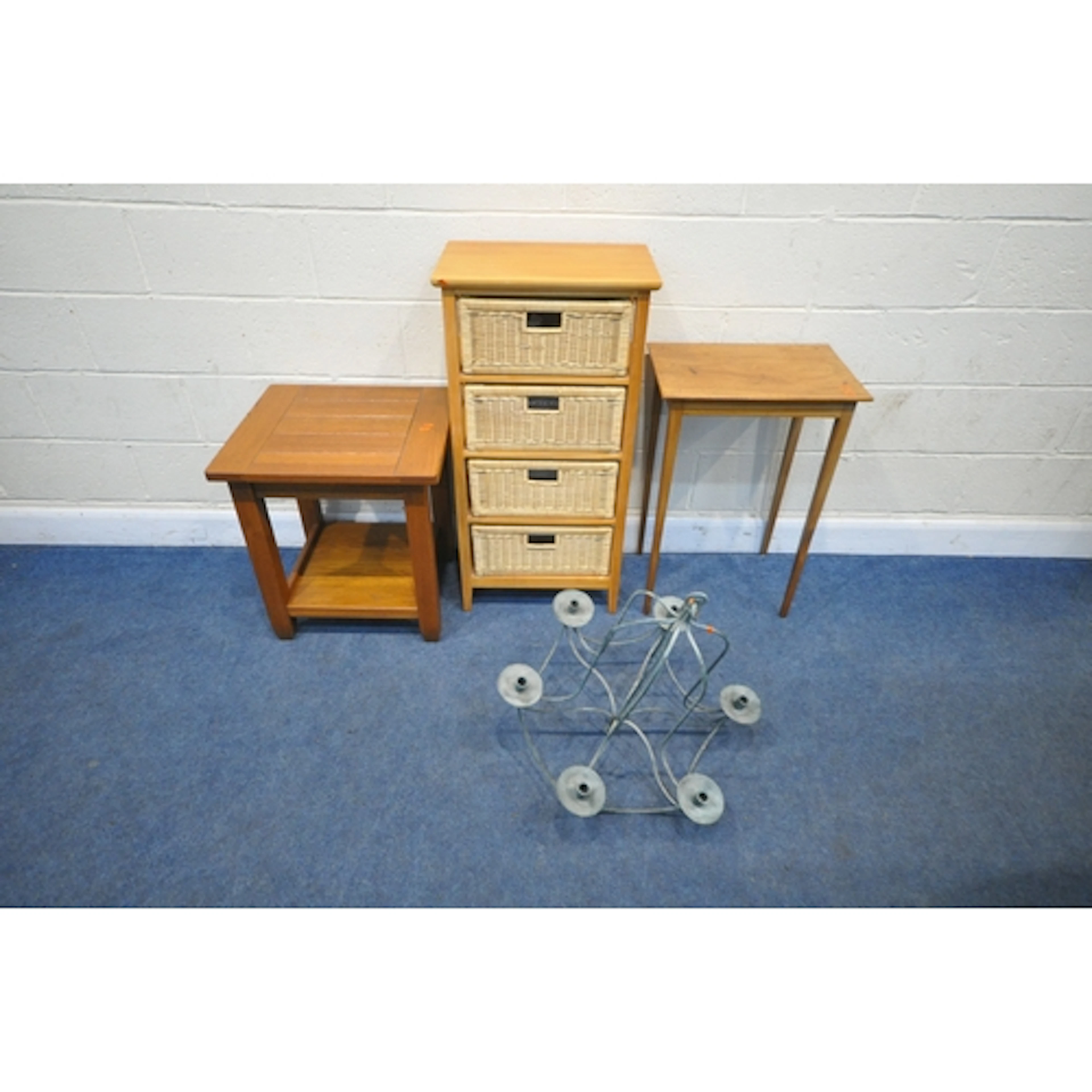 A MODERN OAK TWO TIER SIDE TABLE, width 56cm x depth 51cm x ...