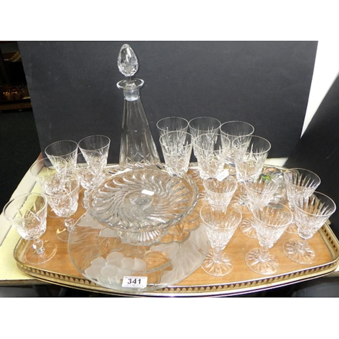 A set of six Waterford Crystal sherry glasses together with ...