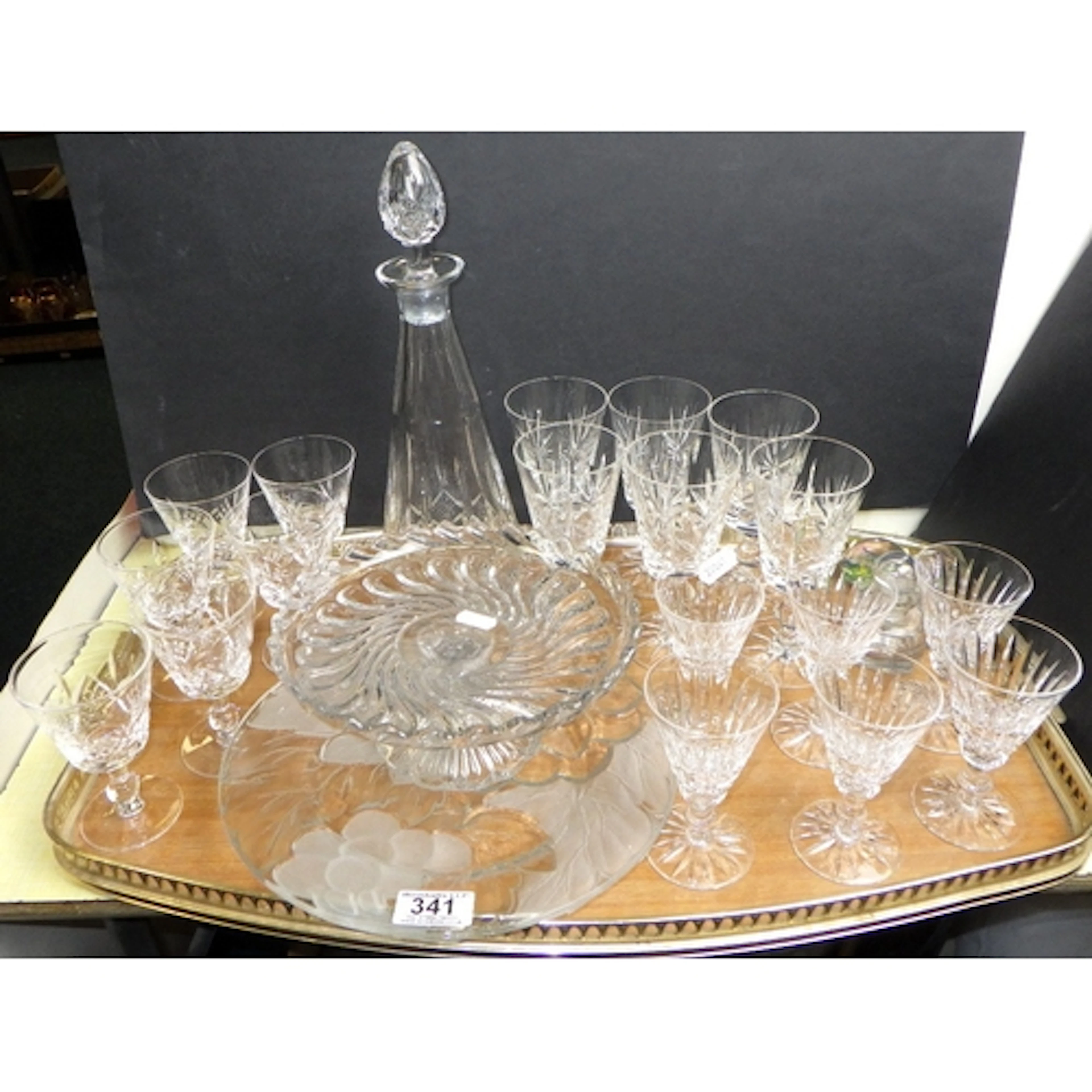 A set of six Waterford Crystal sherry glasses together with ...