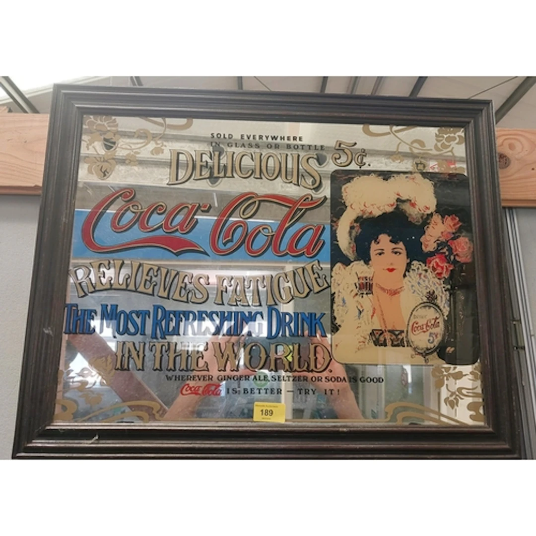 A vintage coca cola pub mirror 40x52cm