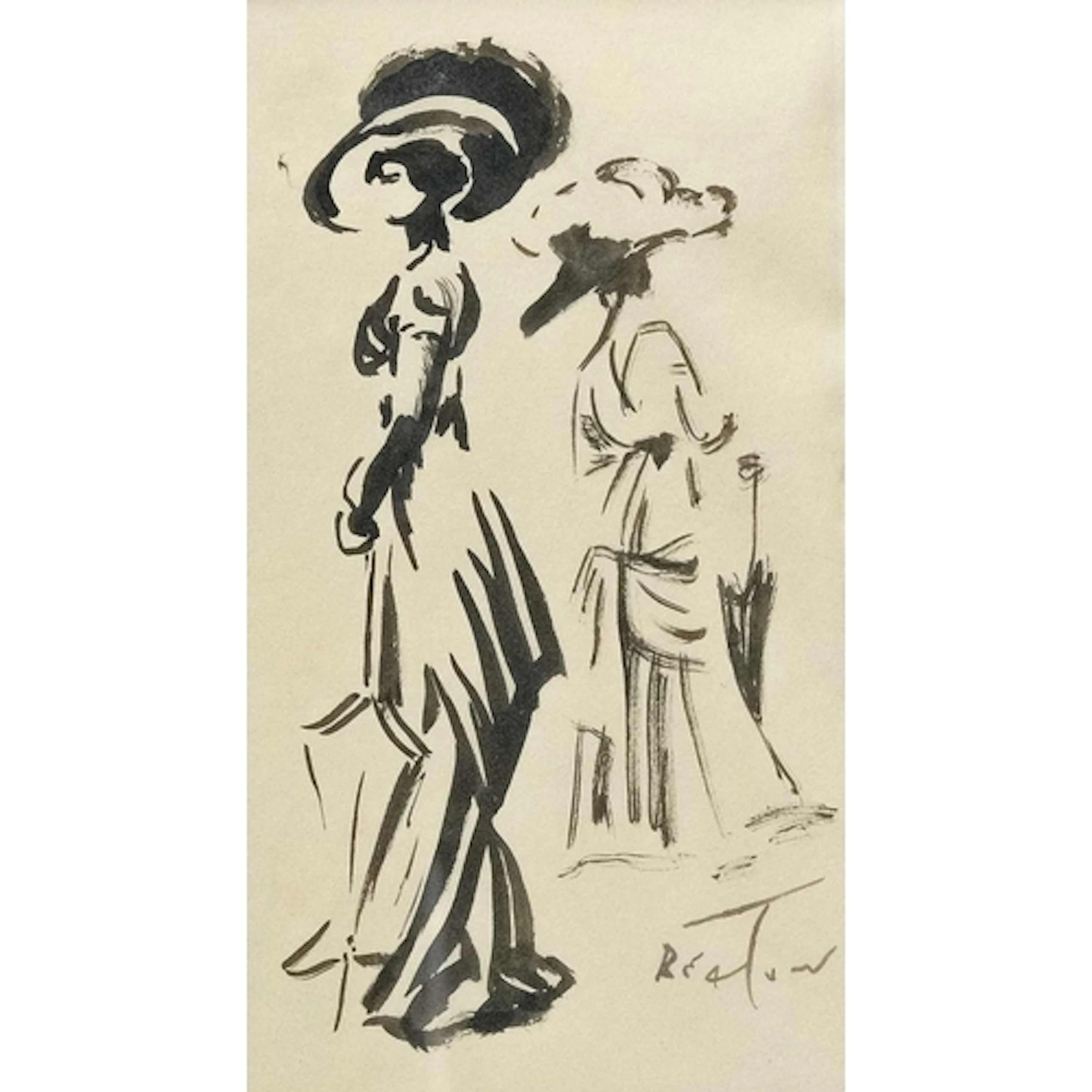 § Cecil BEATON (1904-1980) Edwardian Costume Design Ink on p...