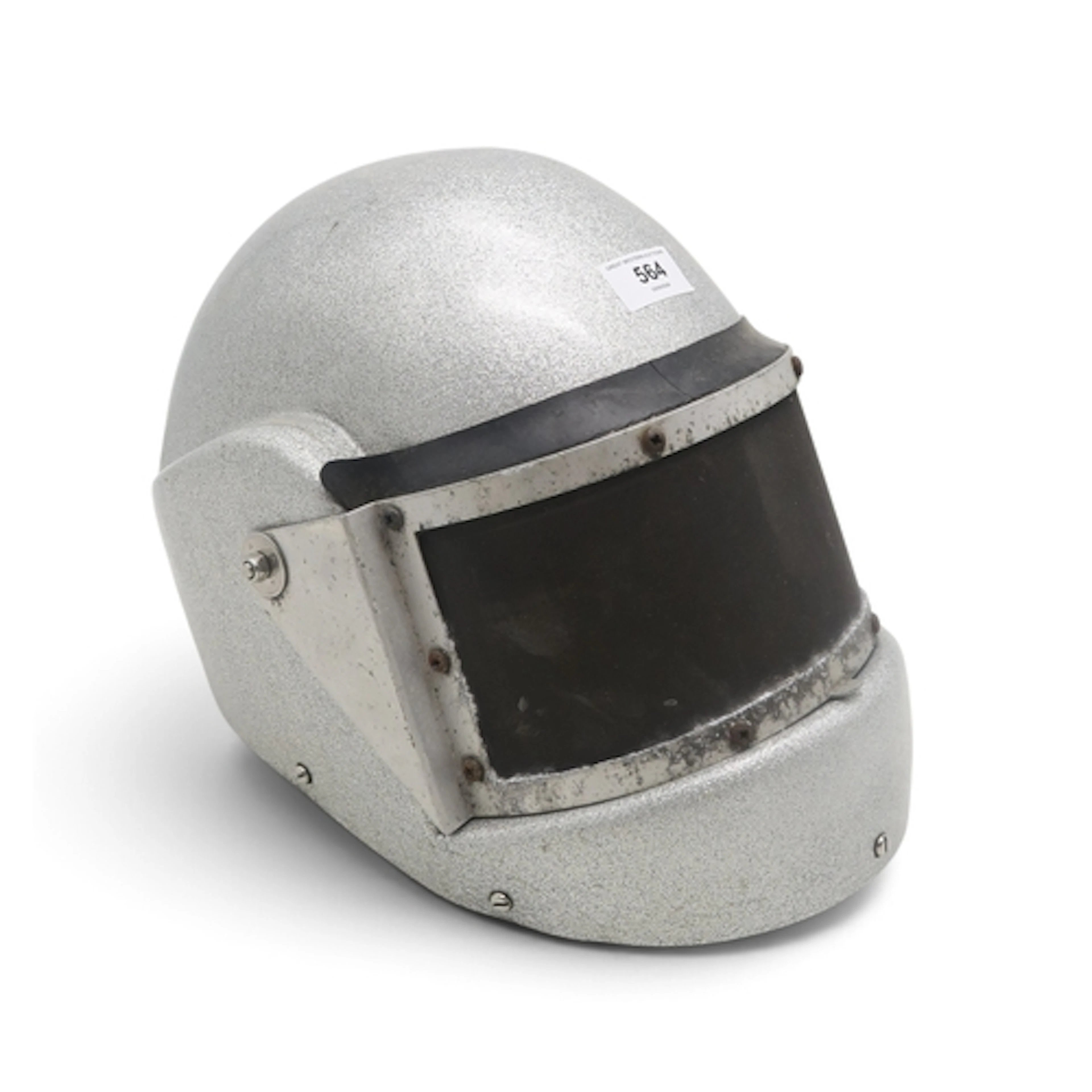 A vintage industrial helmet