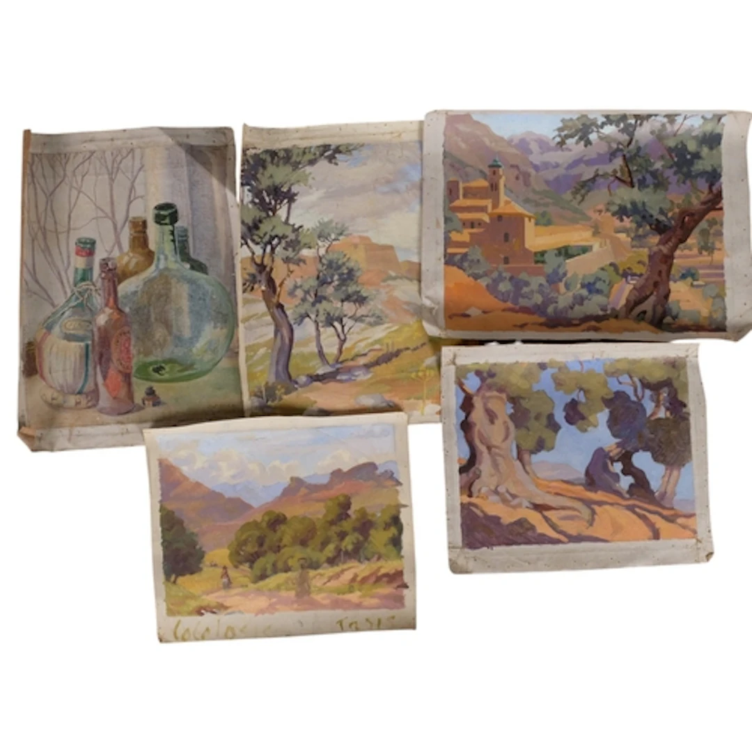 Winser, folder of unstretched oils on canvas (13)