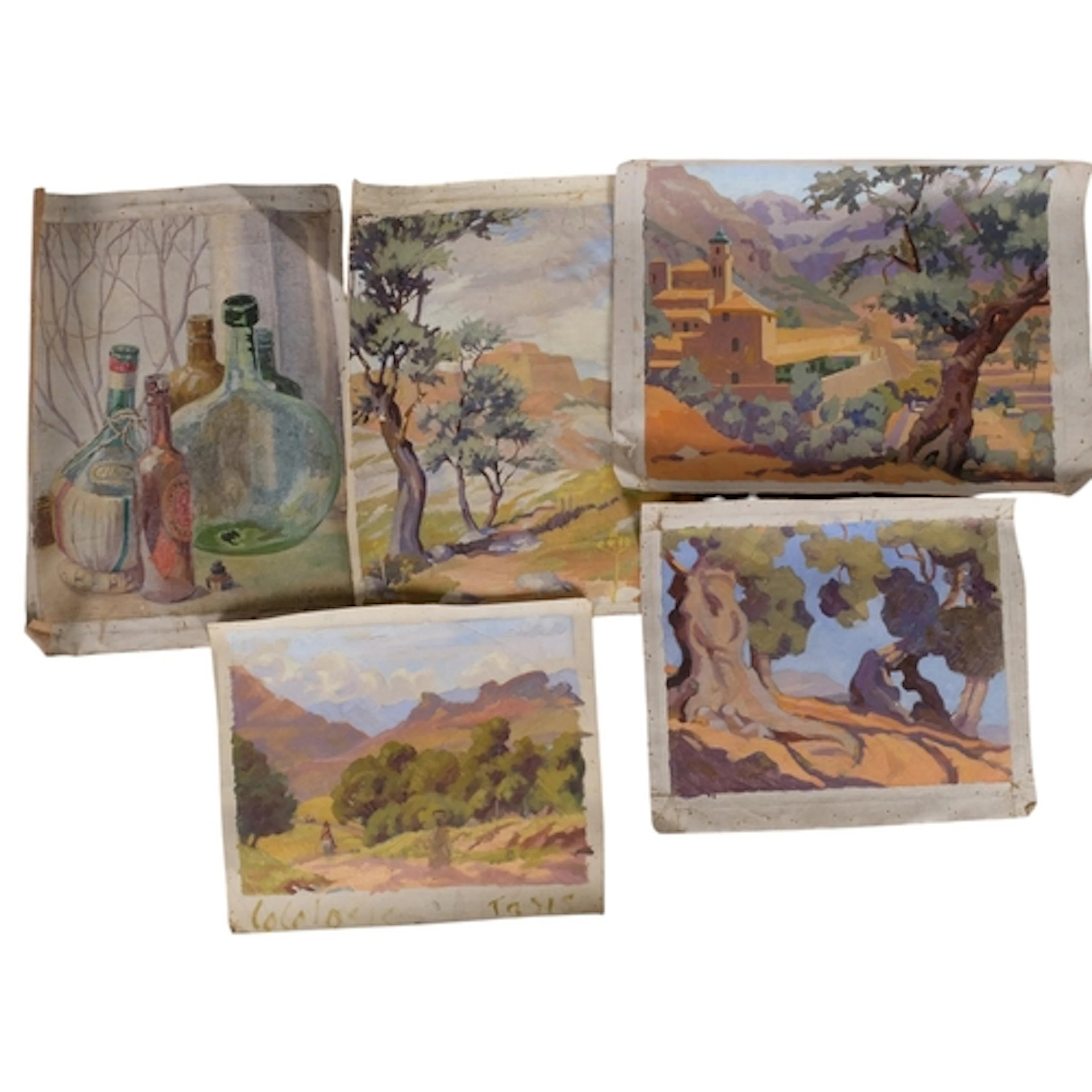 Winser, folder of unstretched oils on canvas (13)