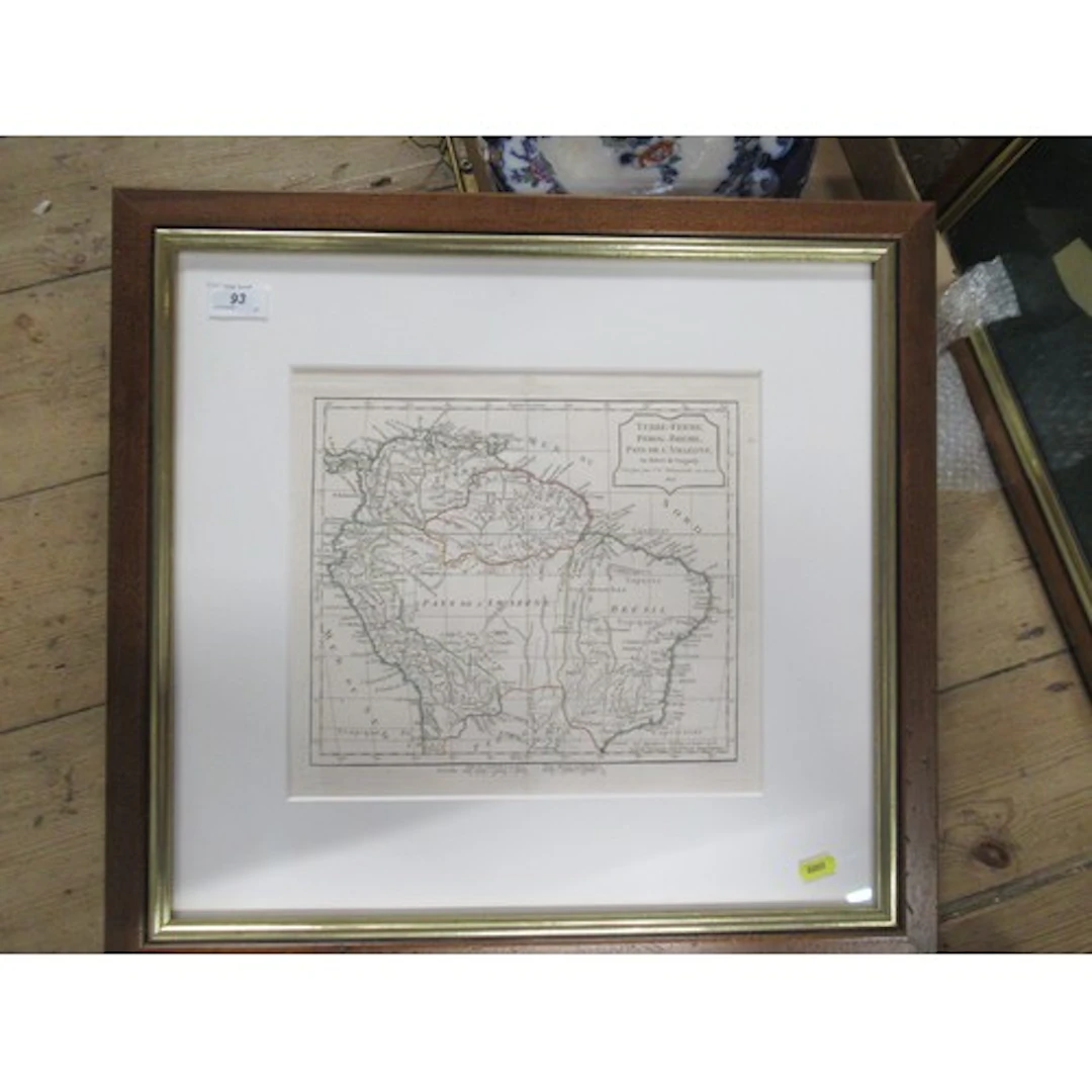 An antique map of Brazil "Terre Ferme Perou Bresil Pays Del...