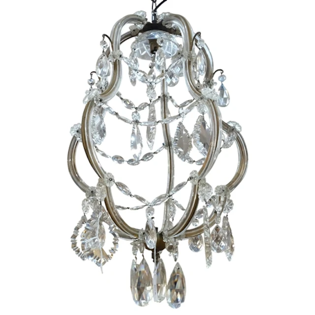 A large Italian glass chandelier, with cut-glass drops, appr...