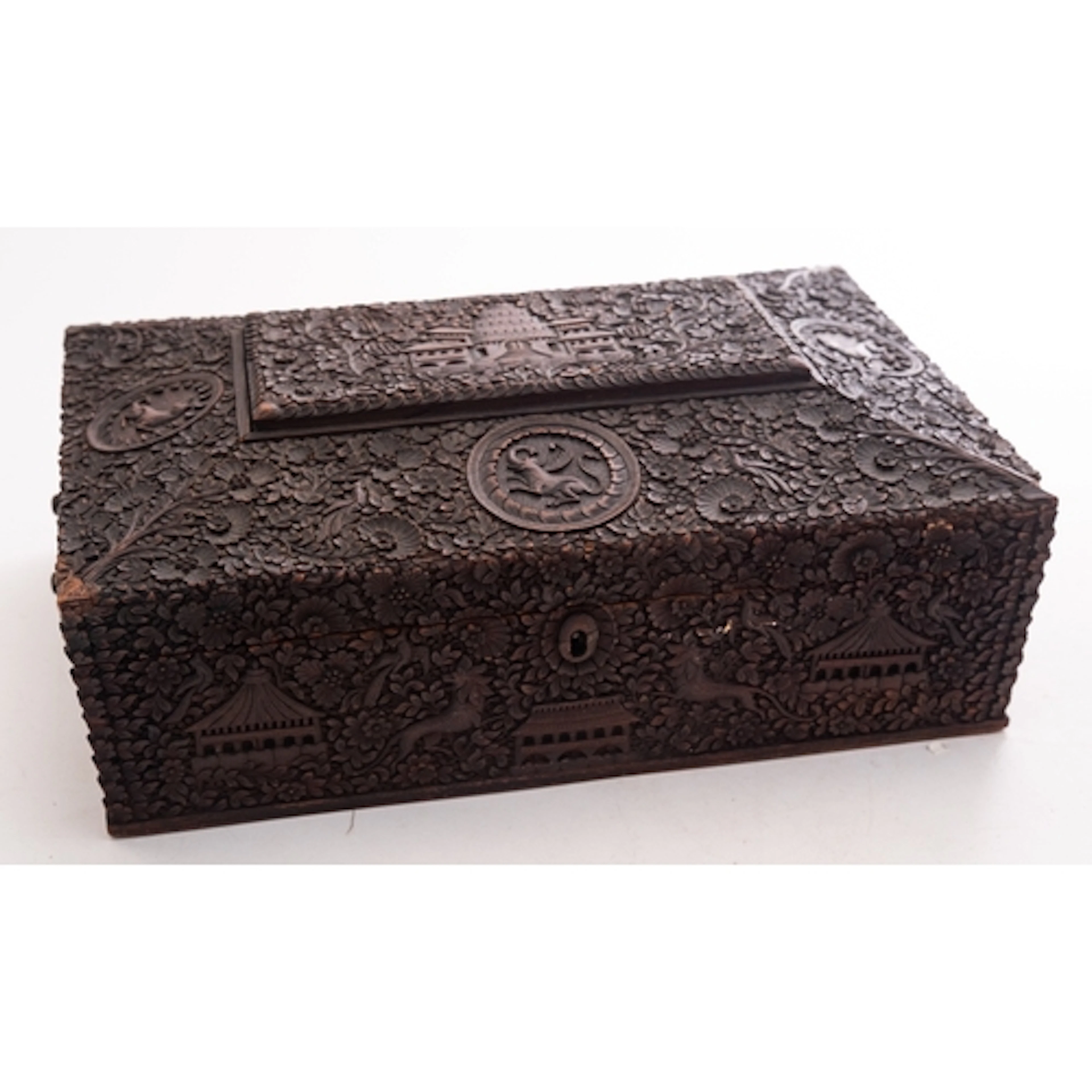 A mid 19th century Anglo-Indian sandalwood work box, probabl...