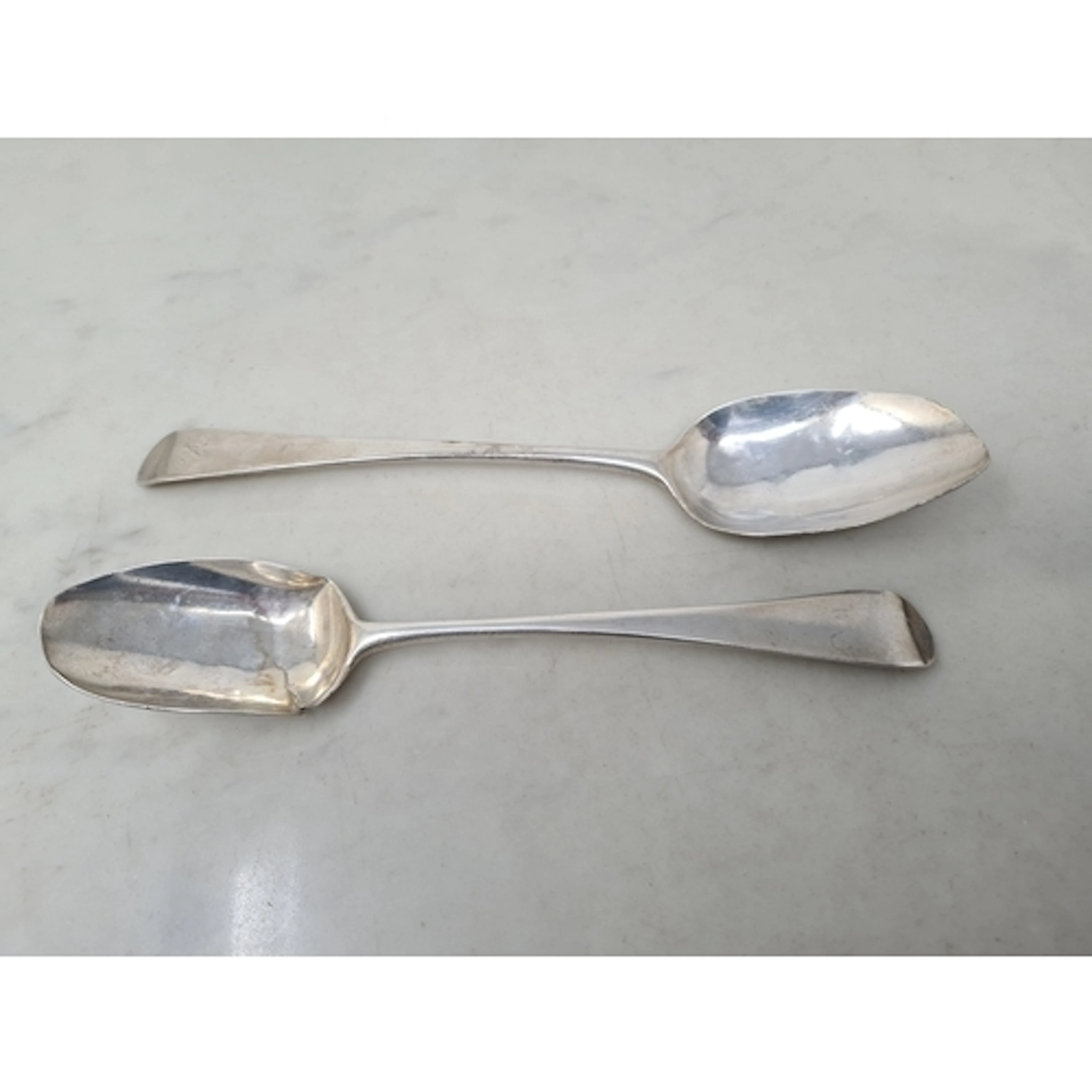 Two George III silver Table Spoons, old english pattern, Lon...