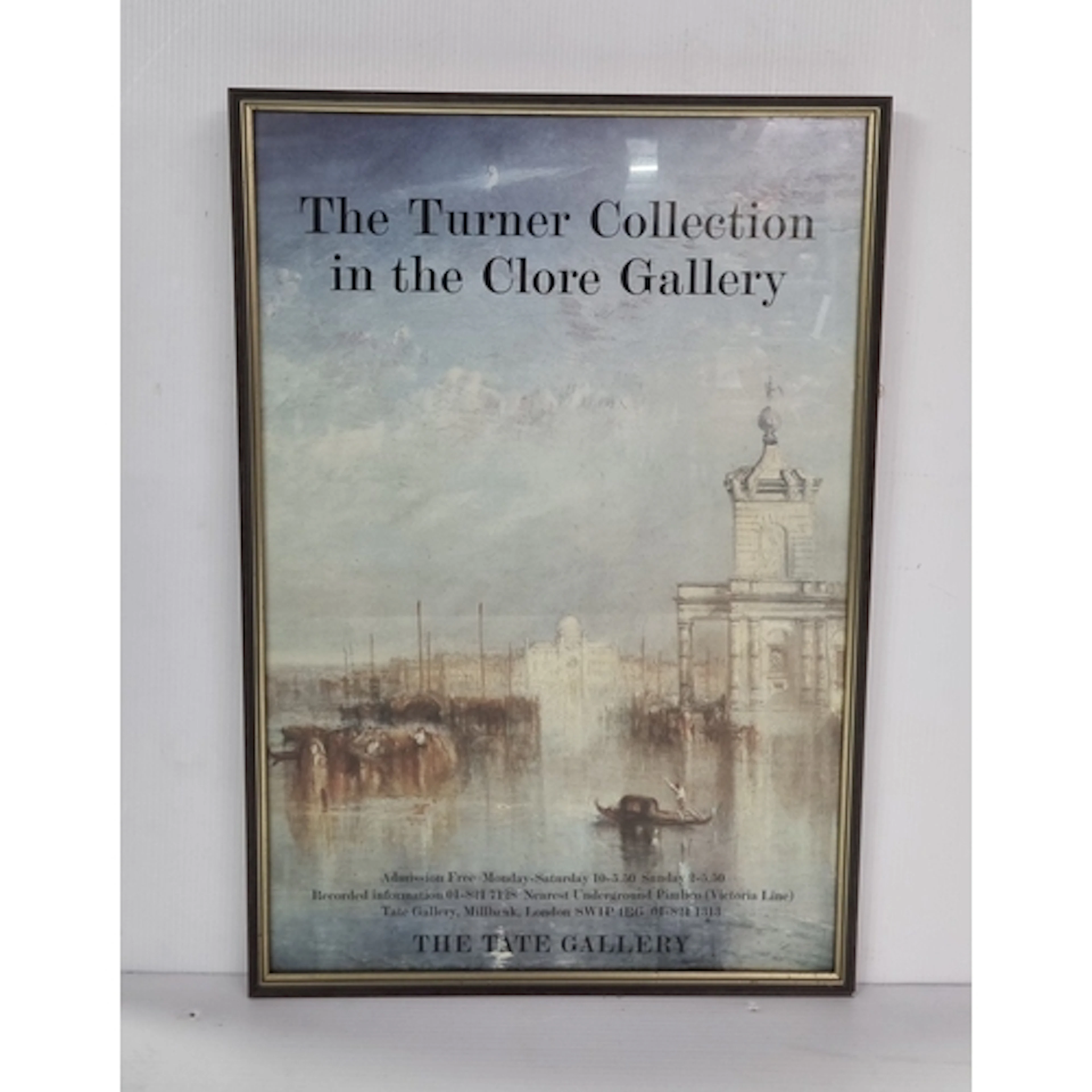 Framed Tate Gallery exhibition poster, “The Turner Collectio...
