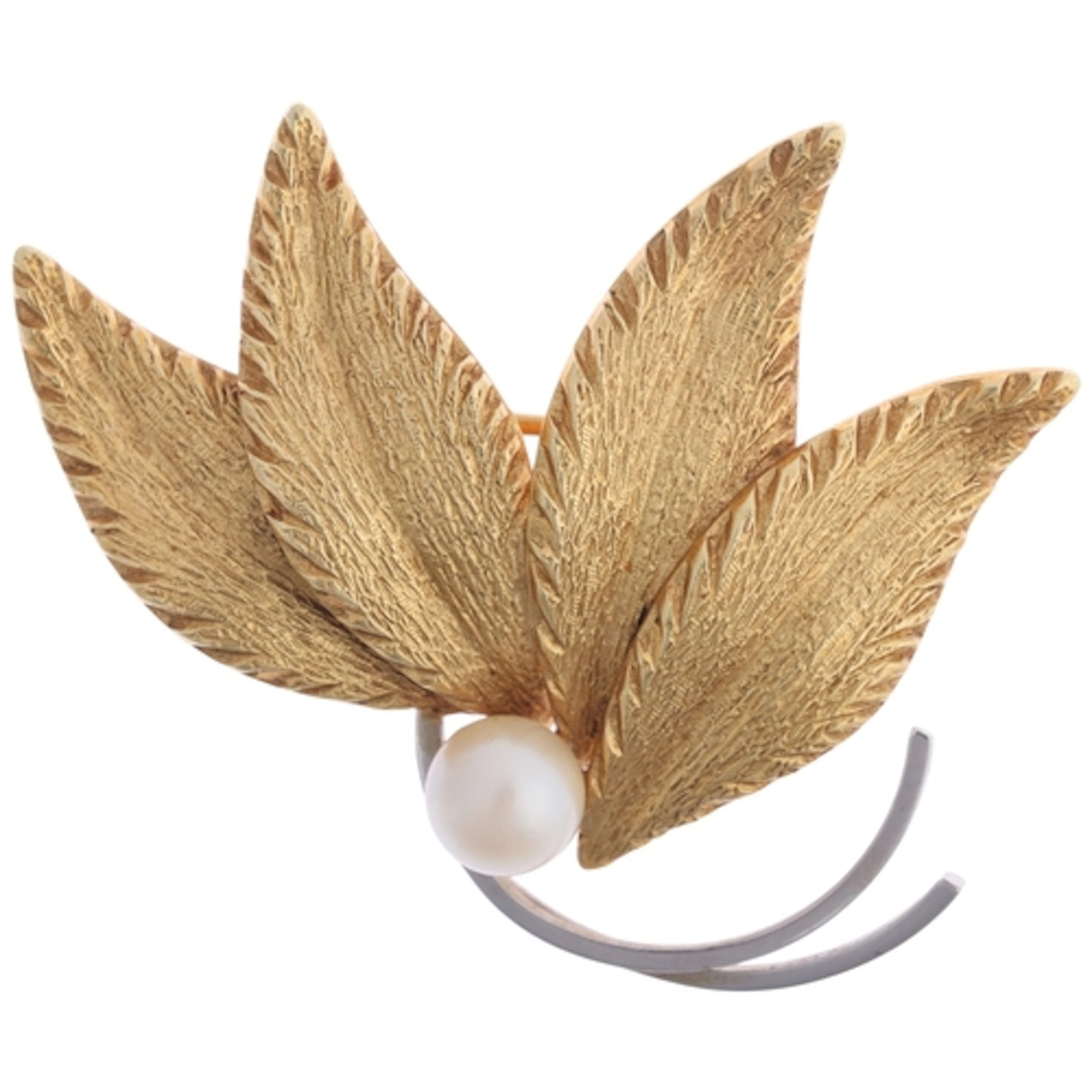A Vintage 14ct two-colour gold pearl floral spray brooch, Es...