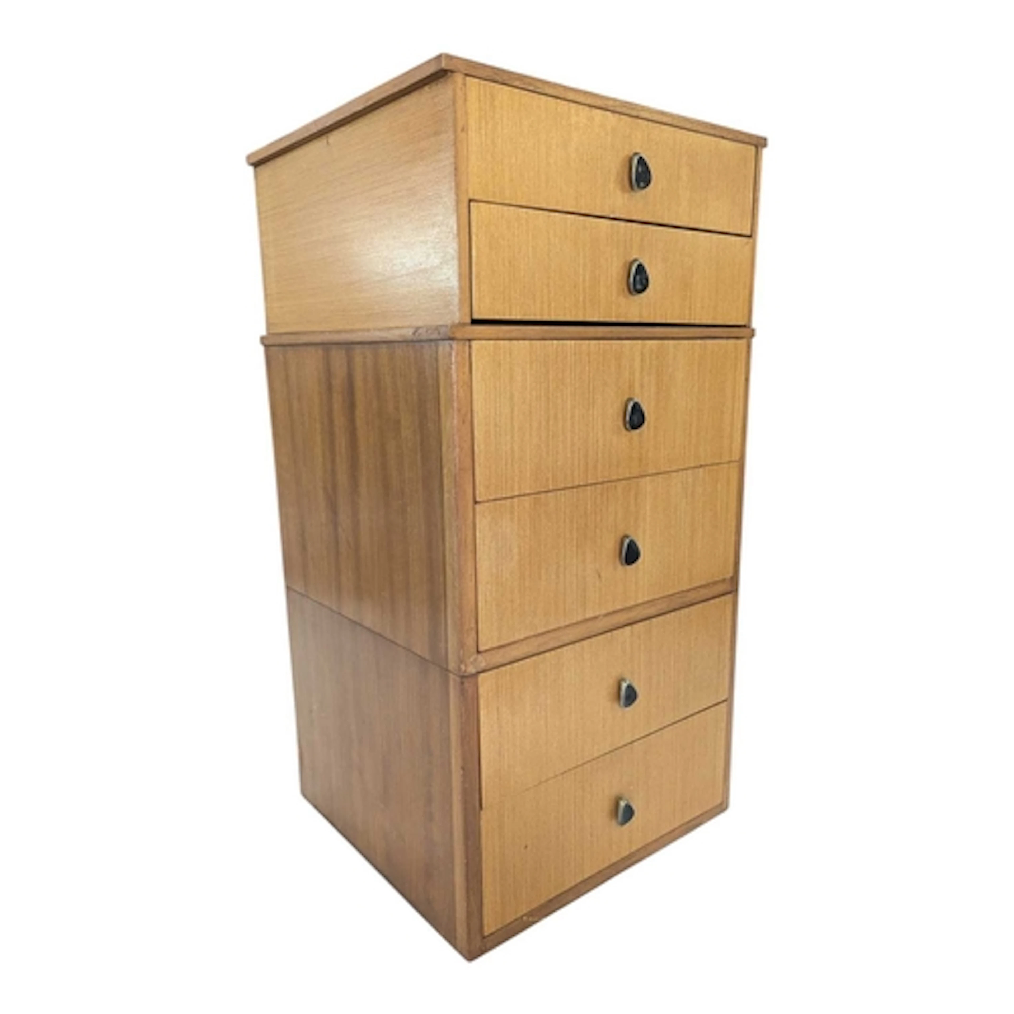 British Modern Design - Mid century teak veneer chest of dra...