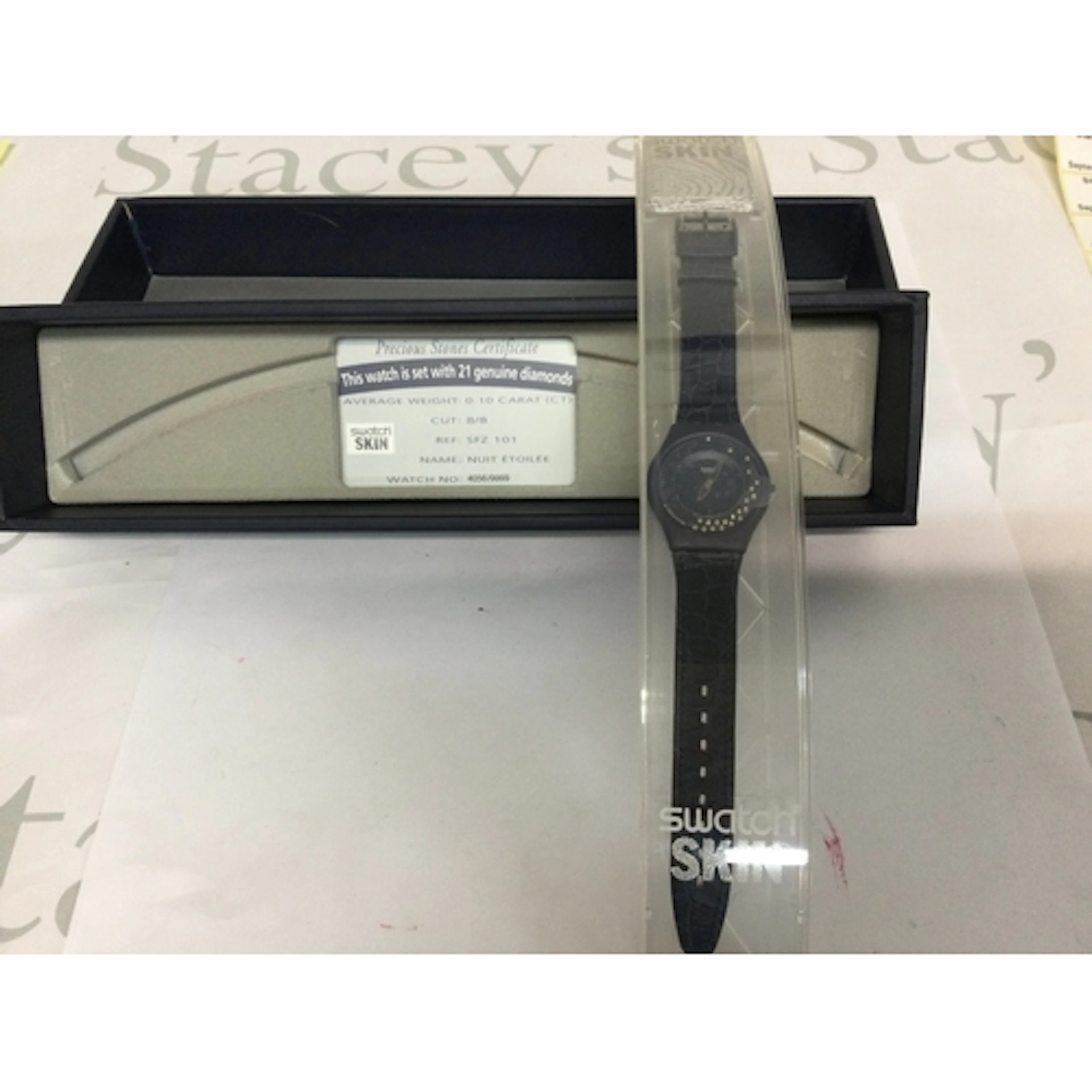 1998 Swatch skin La Nuit Etoilee in original box with its di...