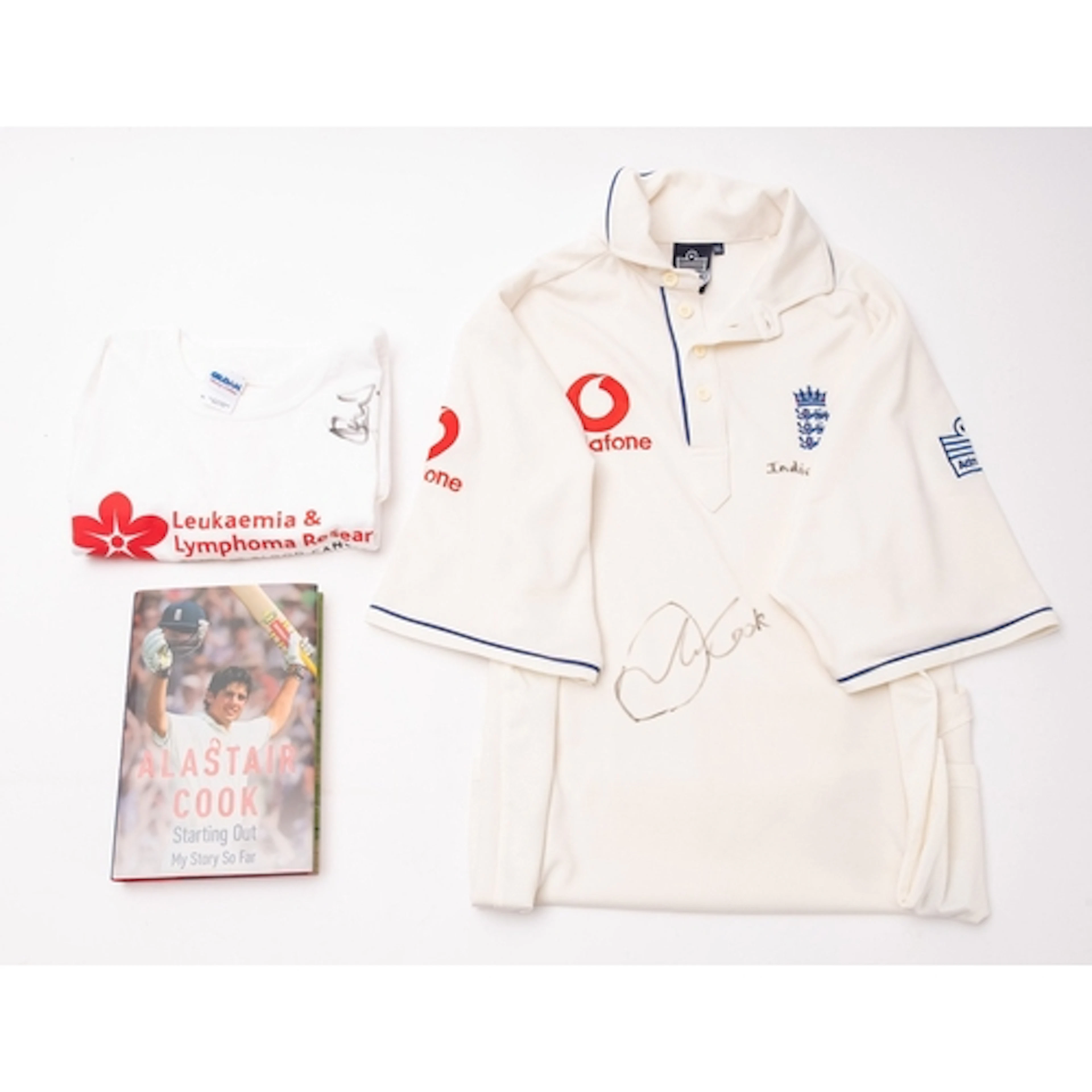 A match worn England cricket shirt signed by Sir Alastair Co...