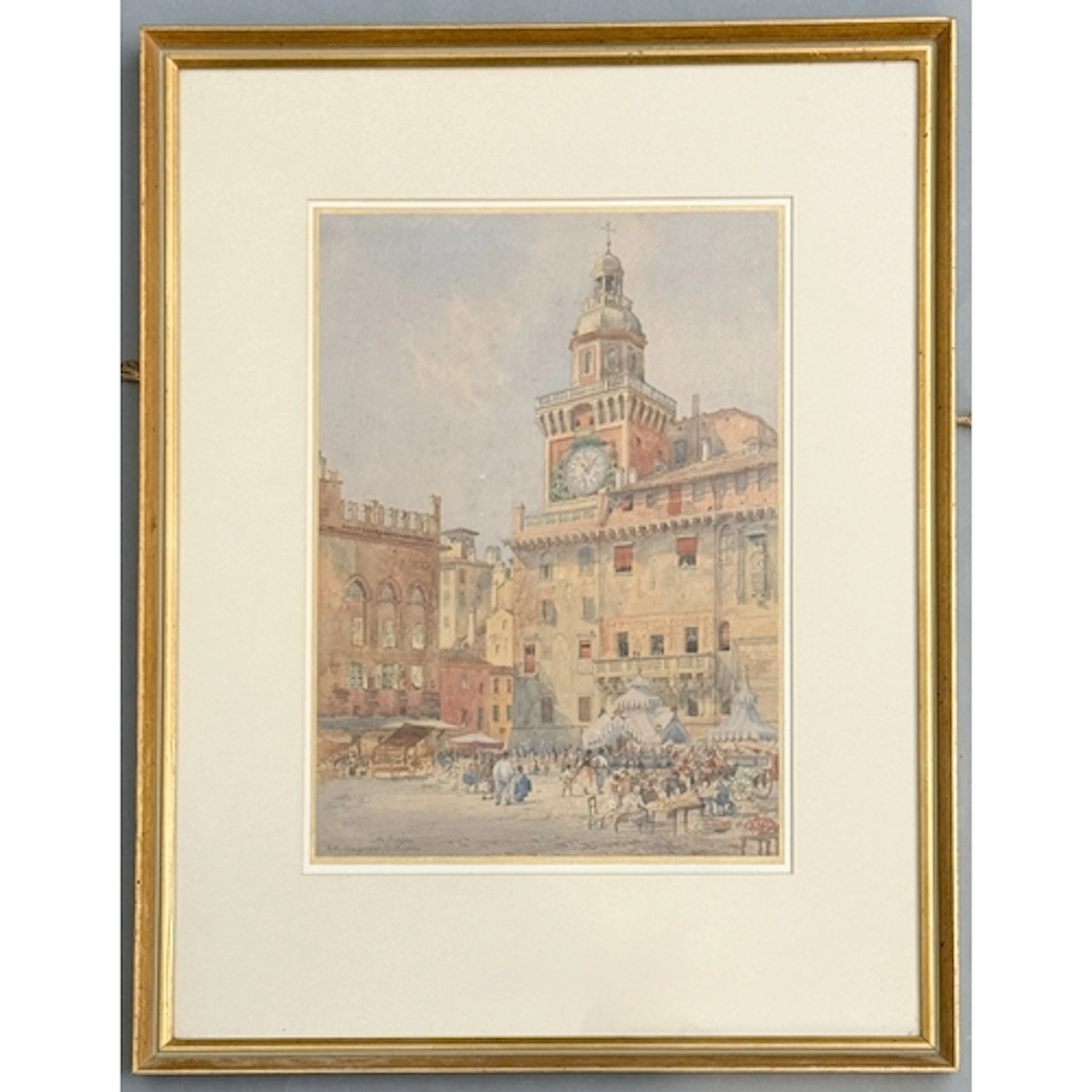 Axel Herman Haig (Swedish, 1835-1921) 'The Piazza, Bologna'...