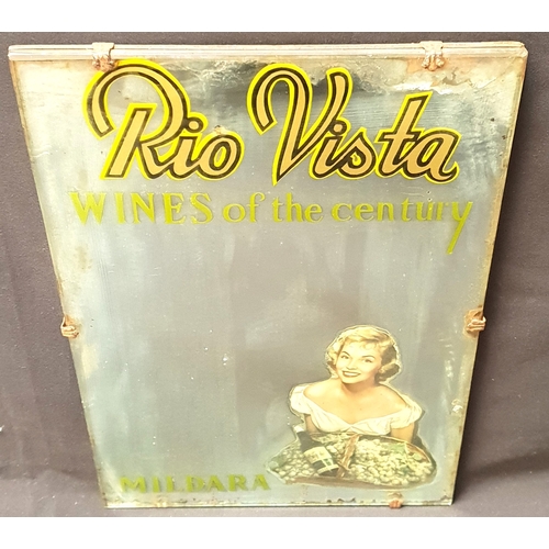 MID CENTURY RIO VISTA WINE ADVERTISING MIRROR the mirror wit...