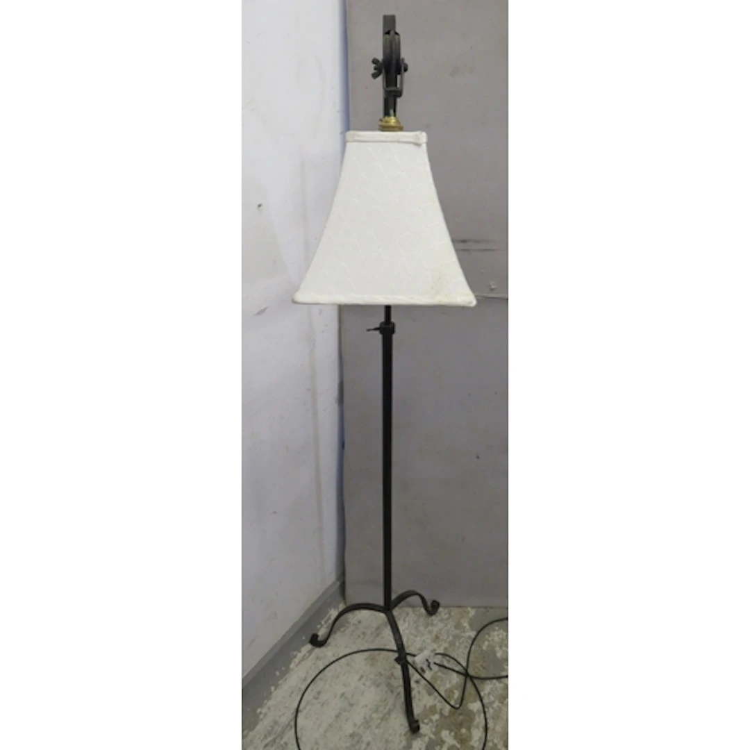 Wrought Iron Adjustable Floor Lamp, tripod support approx. 1...
