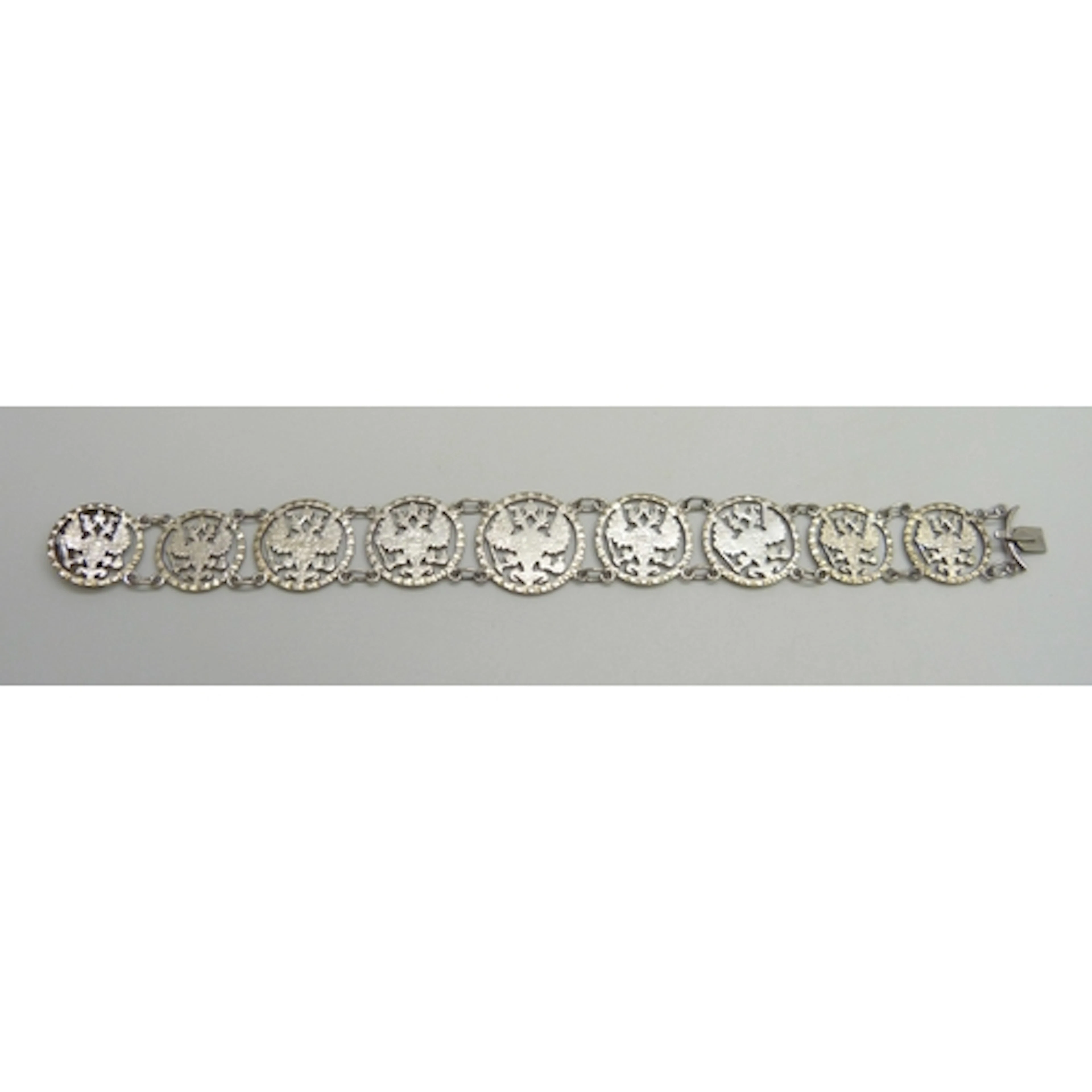 A Russian silver Kopek coin bracelet, 17g, 19cm