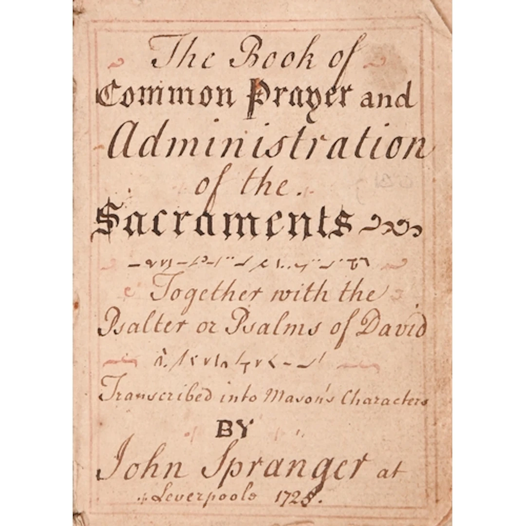 Liturgy, Manuscript Stenography. Spranger (John, of Liverpoo...