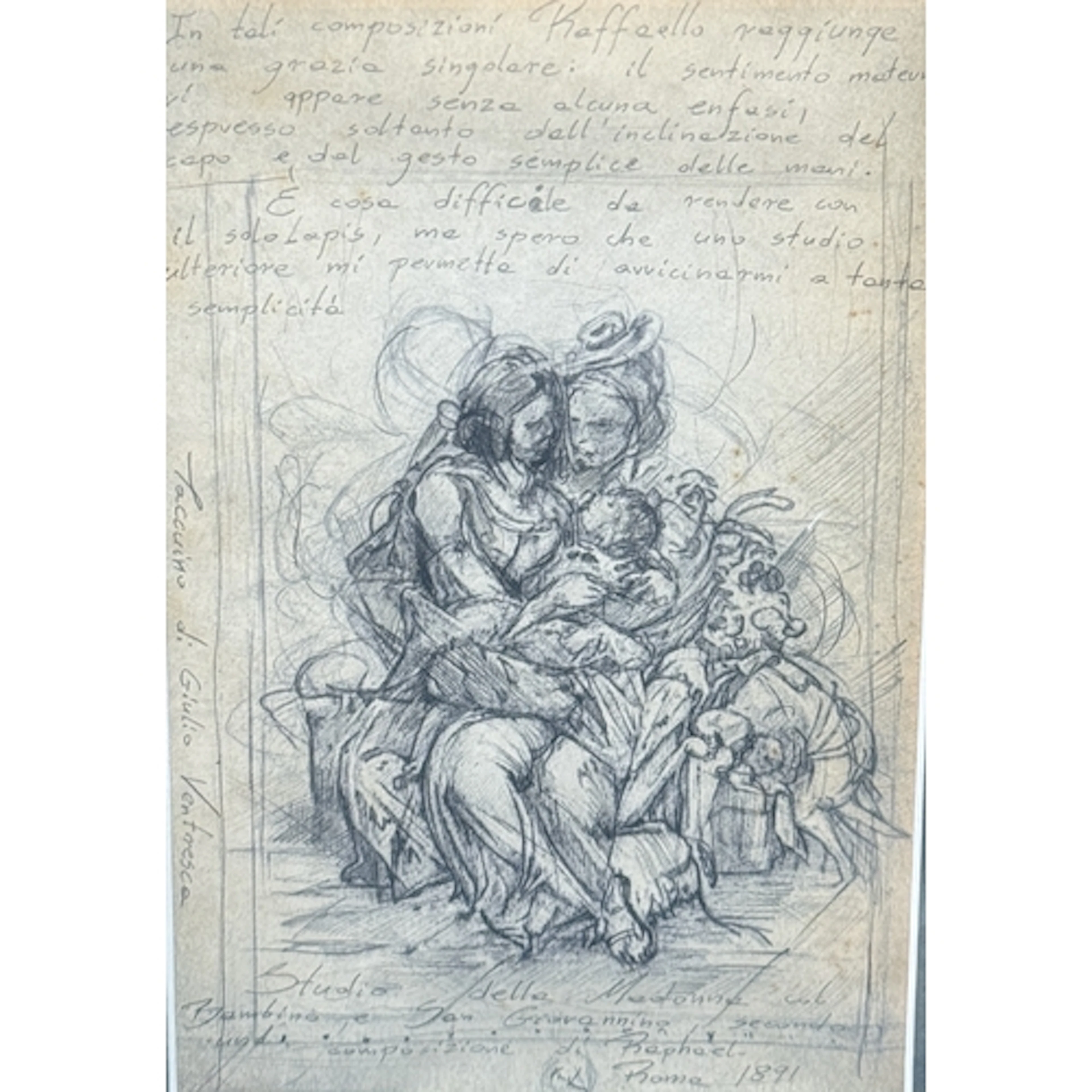 19TH CENTURY ITALIAN SCHOOL: 'STUDY OF THE MADONNA AND CHILD...