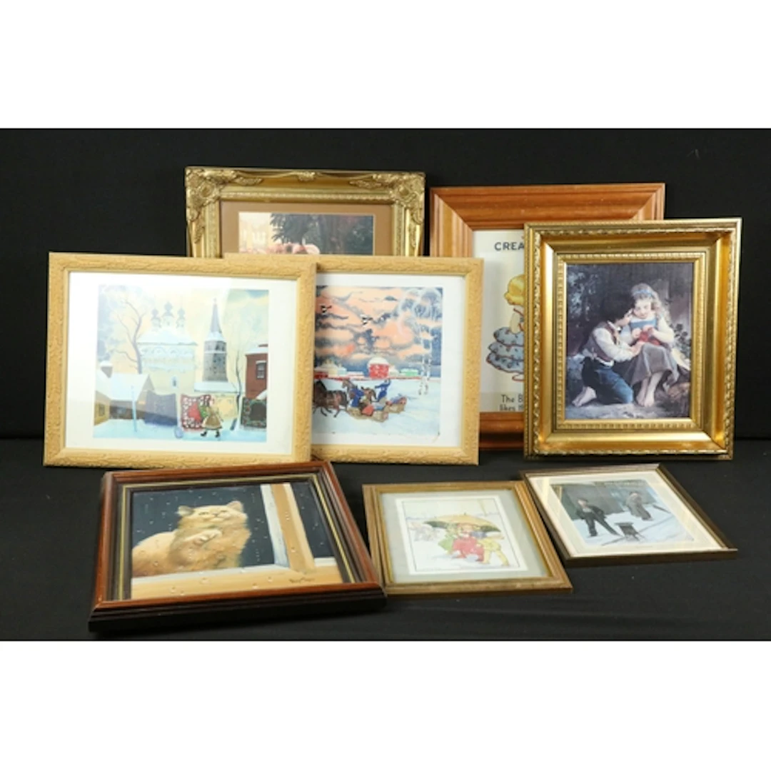 Group of pictures and prints, comprising primarily prints in...