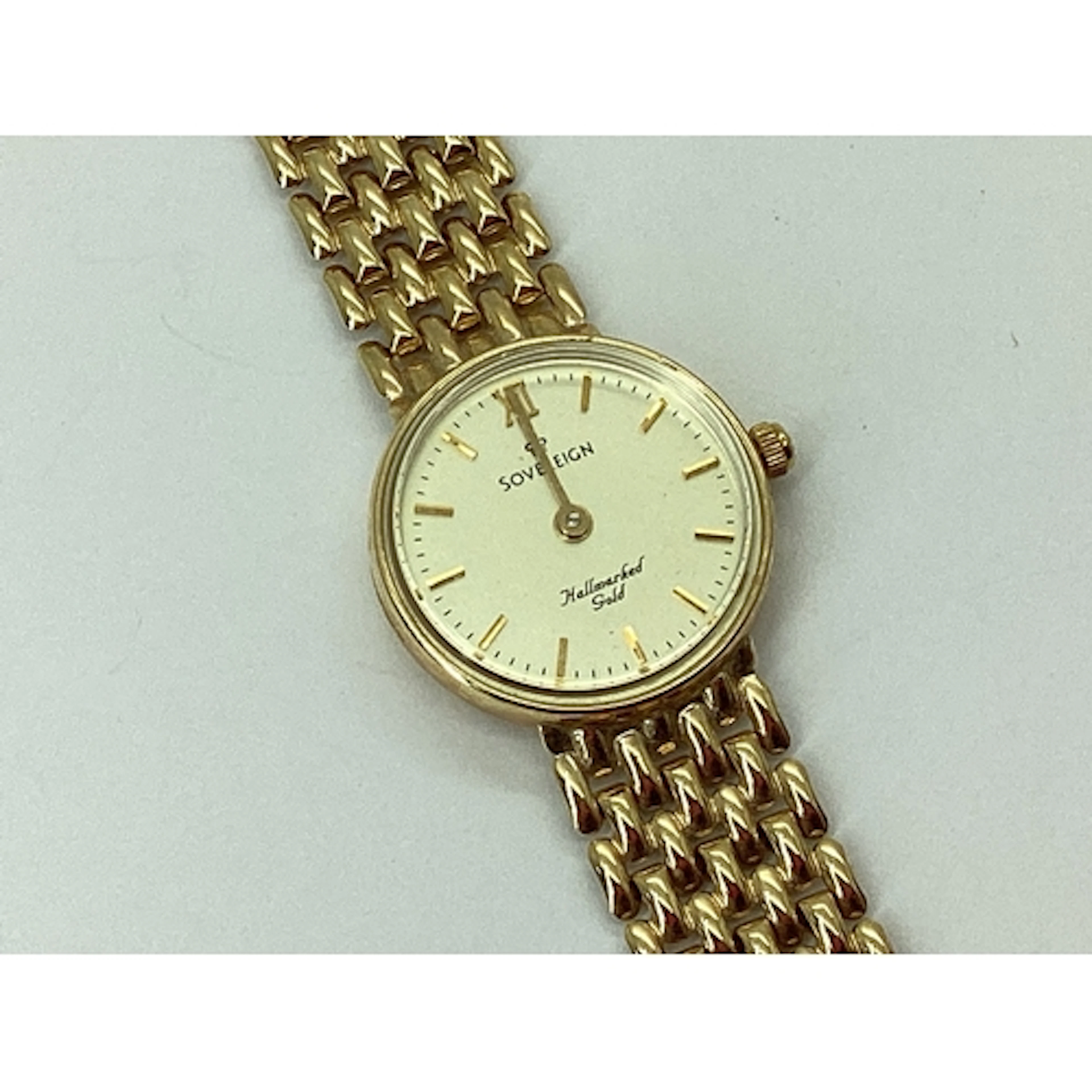 Sovereign; A 9ct Gold Cased Ladies Wristwatch, the signed di...