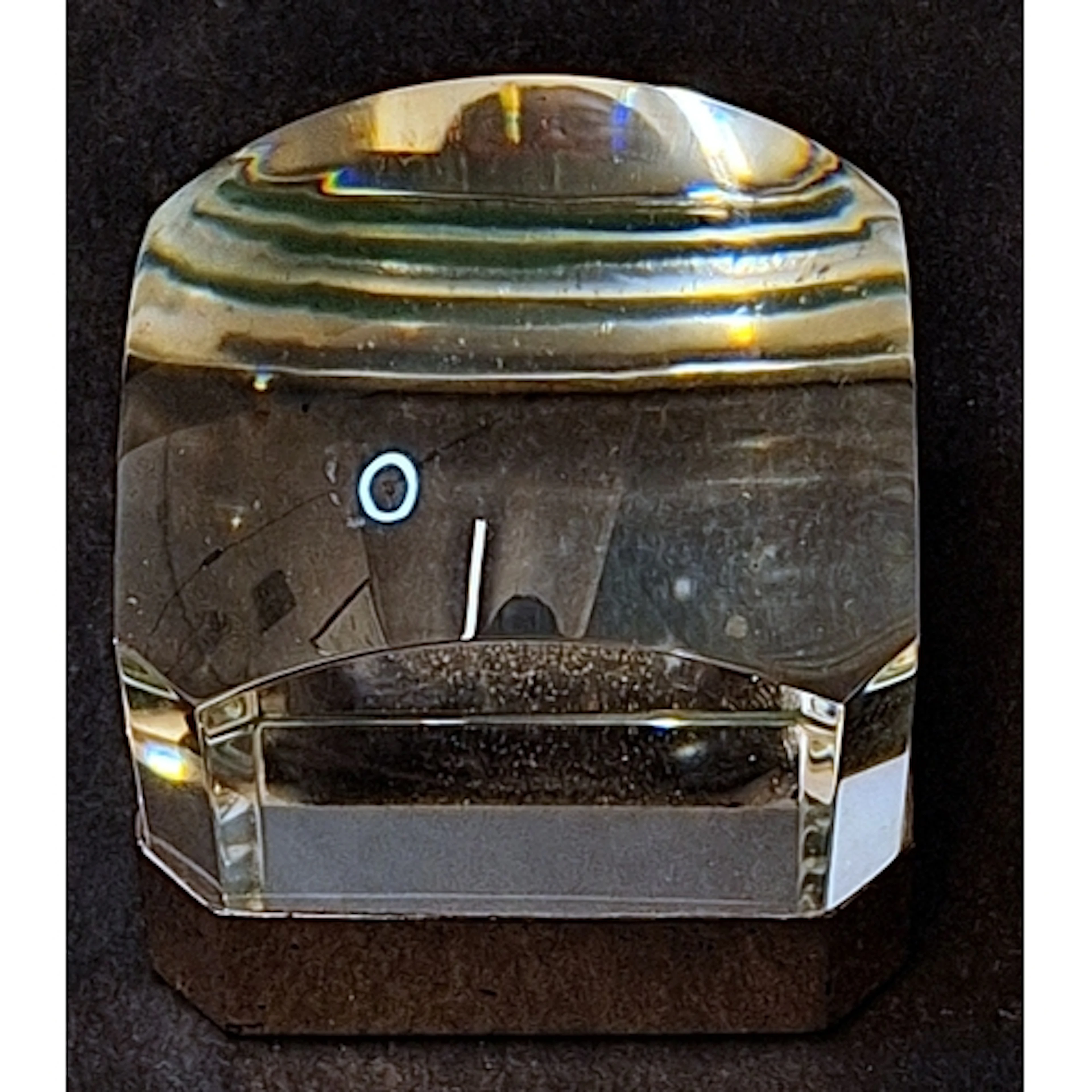 Crystal Ralph Lauren Paperweight with silver plated base A/f...