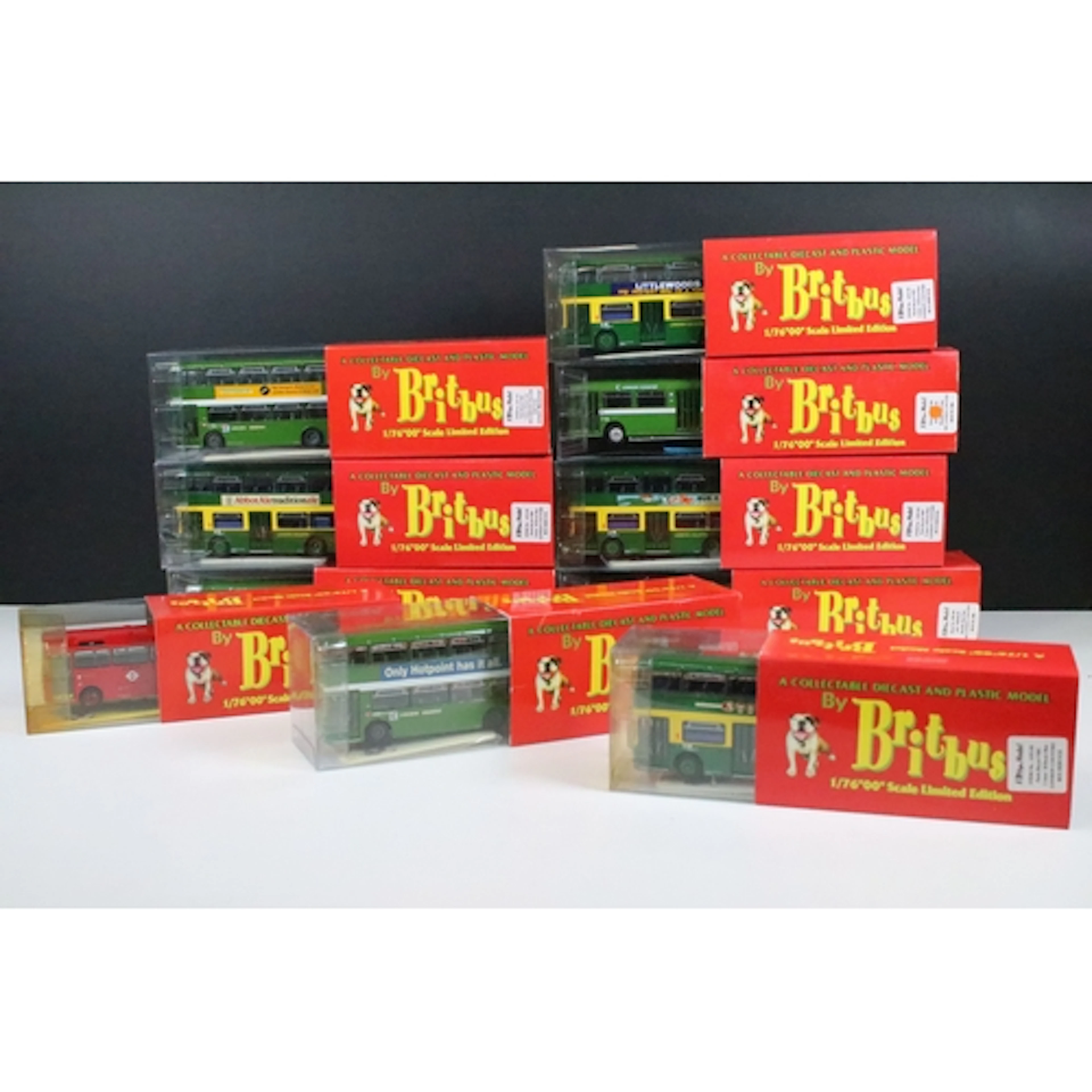 Ten boxed Britbus diecast model buses to include AN2-01 Park...