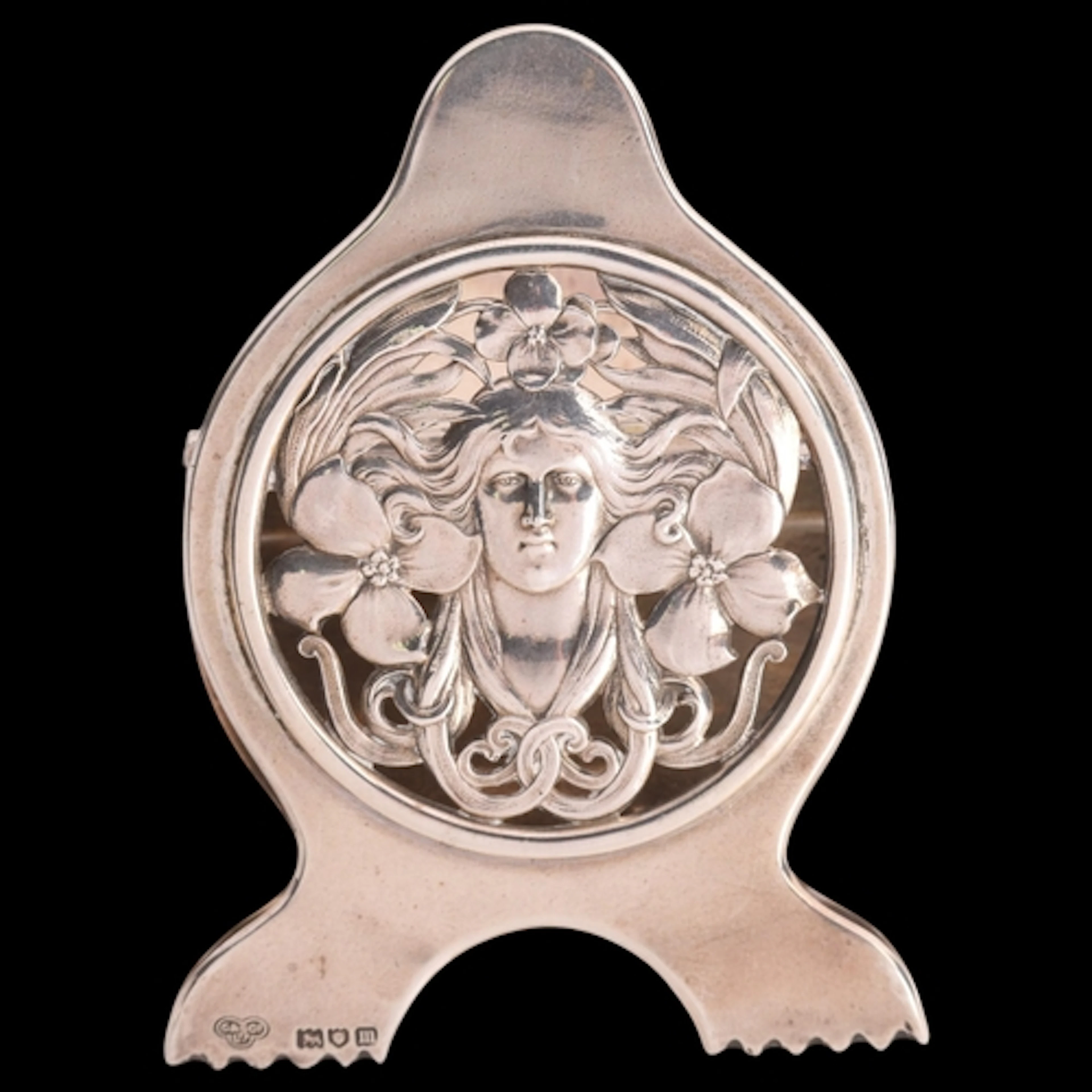 An Art Nouveau Edward VII silver desk paperclip, Kate Harris...