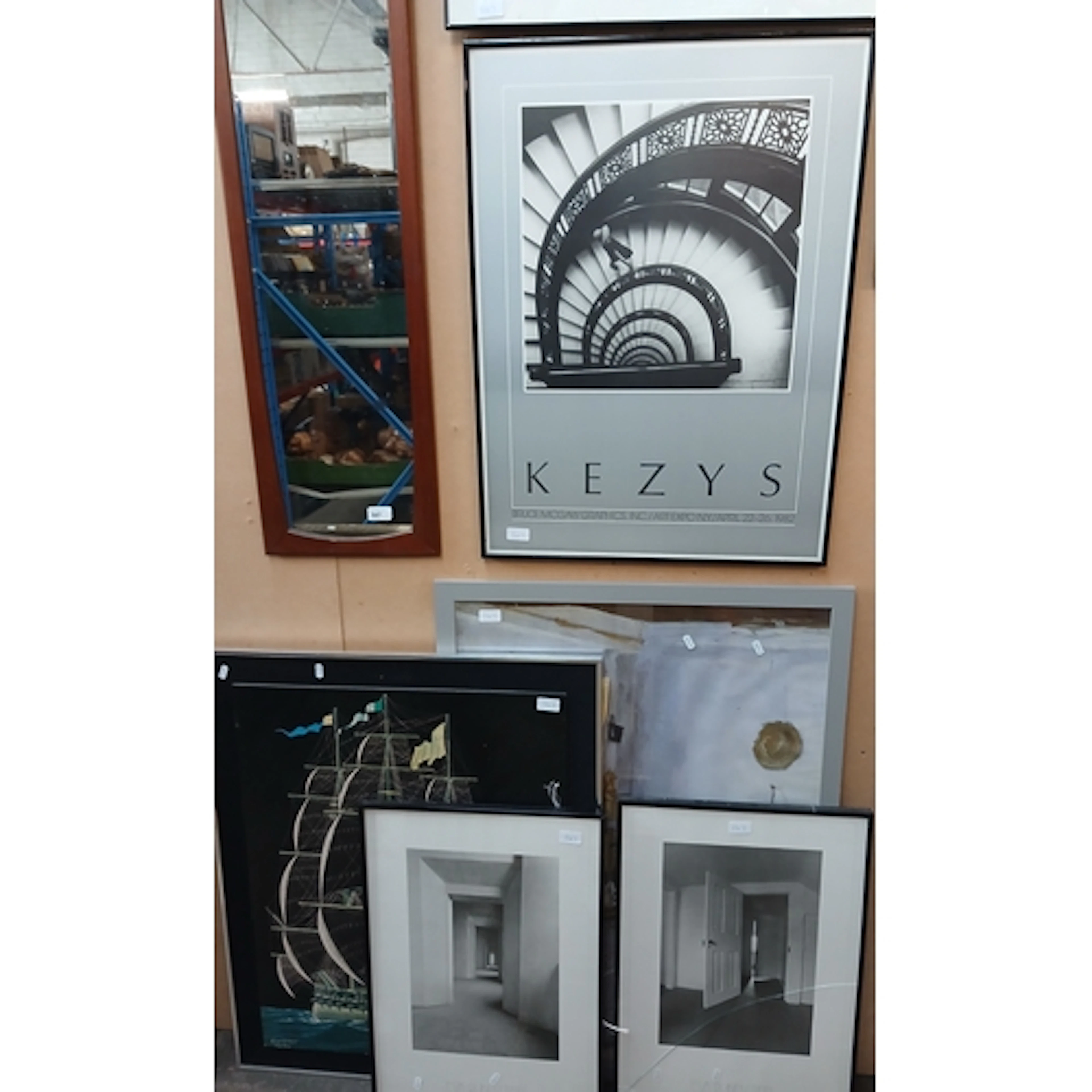 A mixed lot of photographic print posters, retro embroidered...