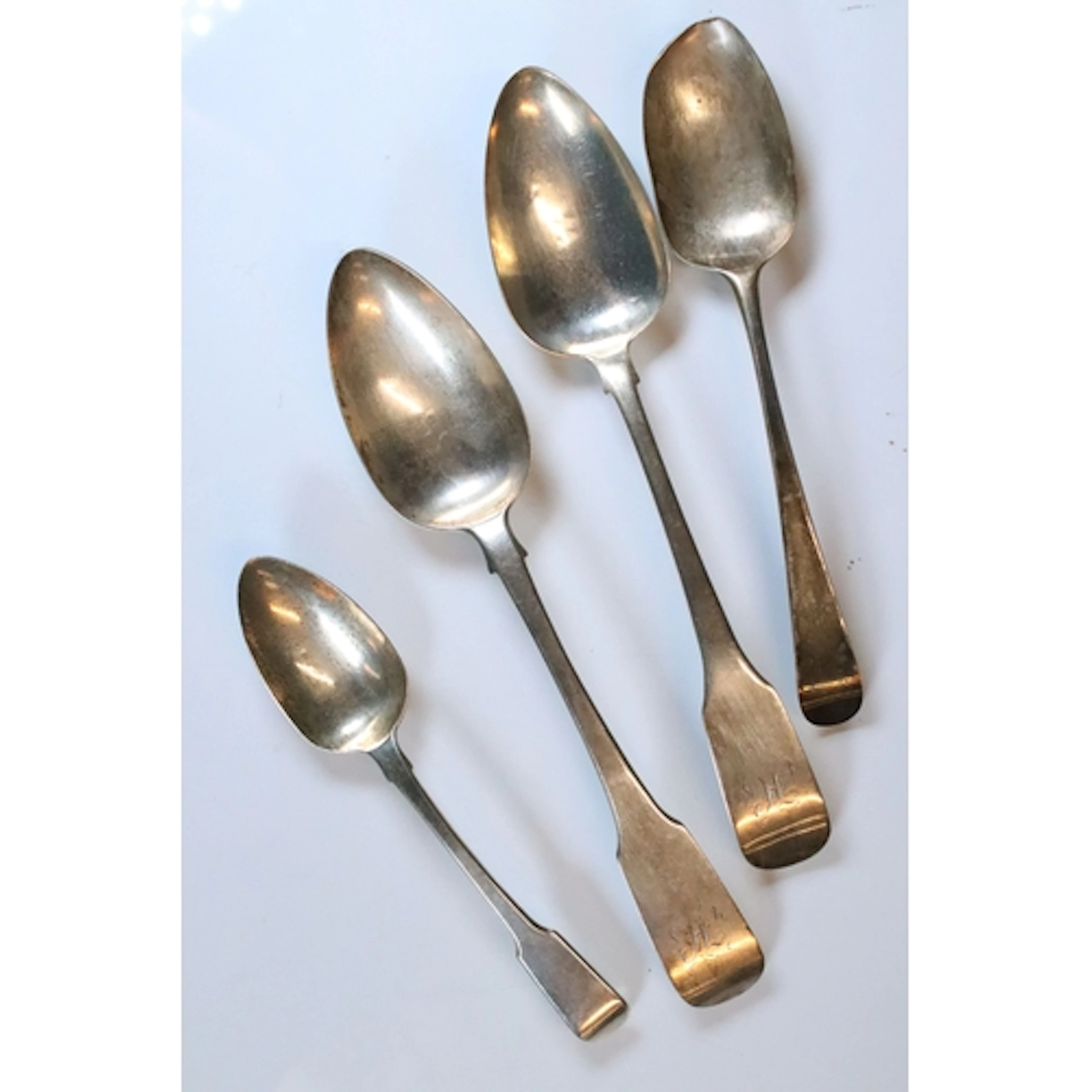 Group of 18th and 19th Century silver spoons to include a la...