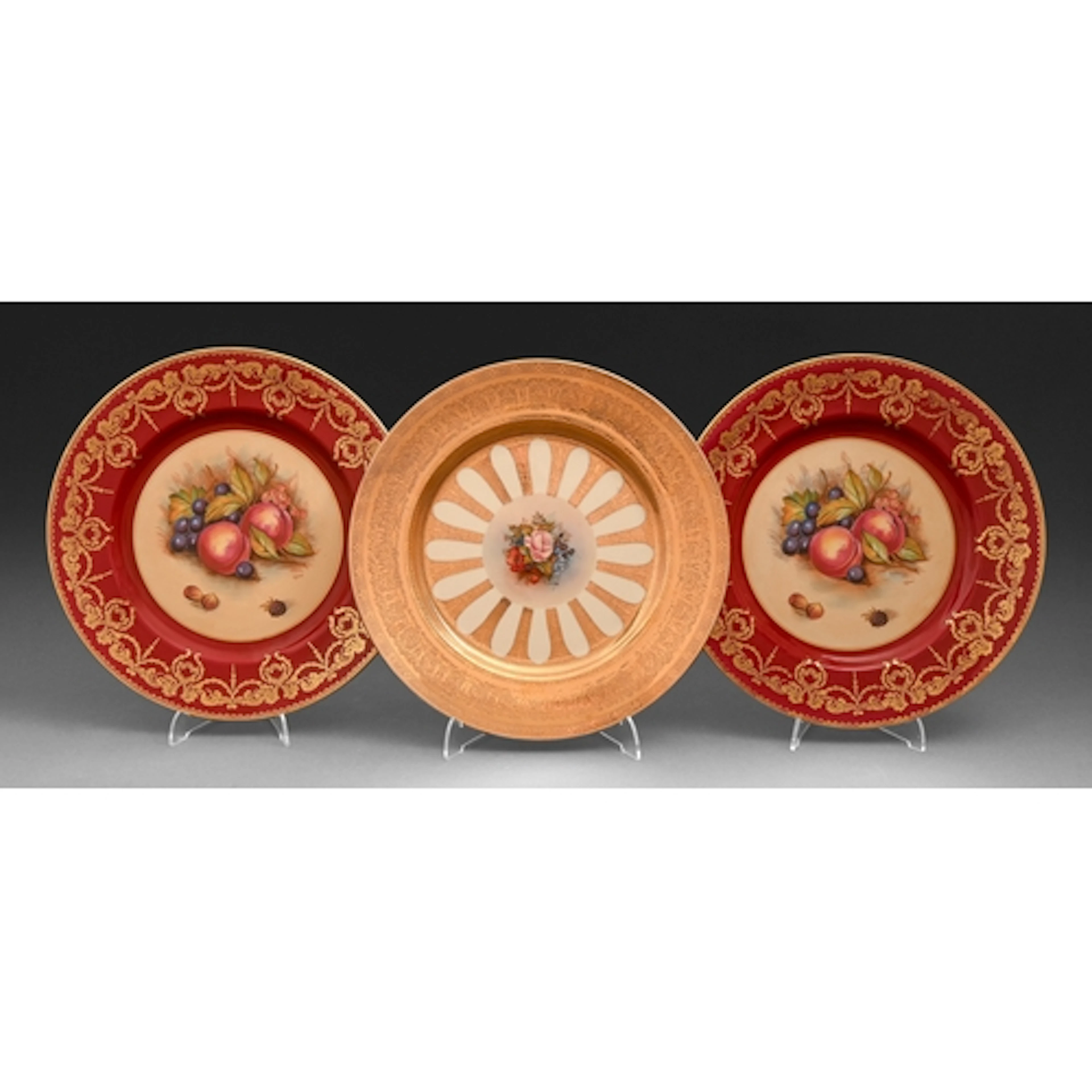 An Aynsley cabinet plate, late 20th c, printed and painted w...