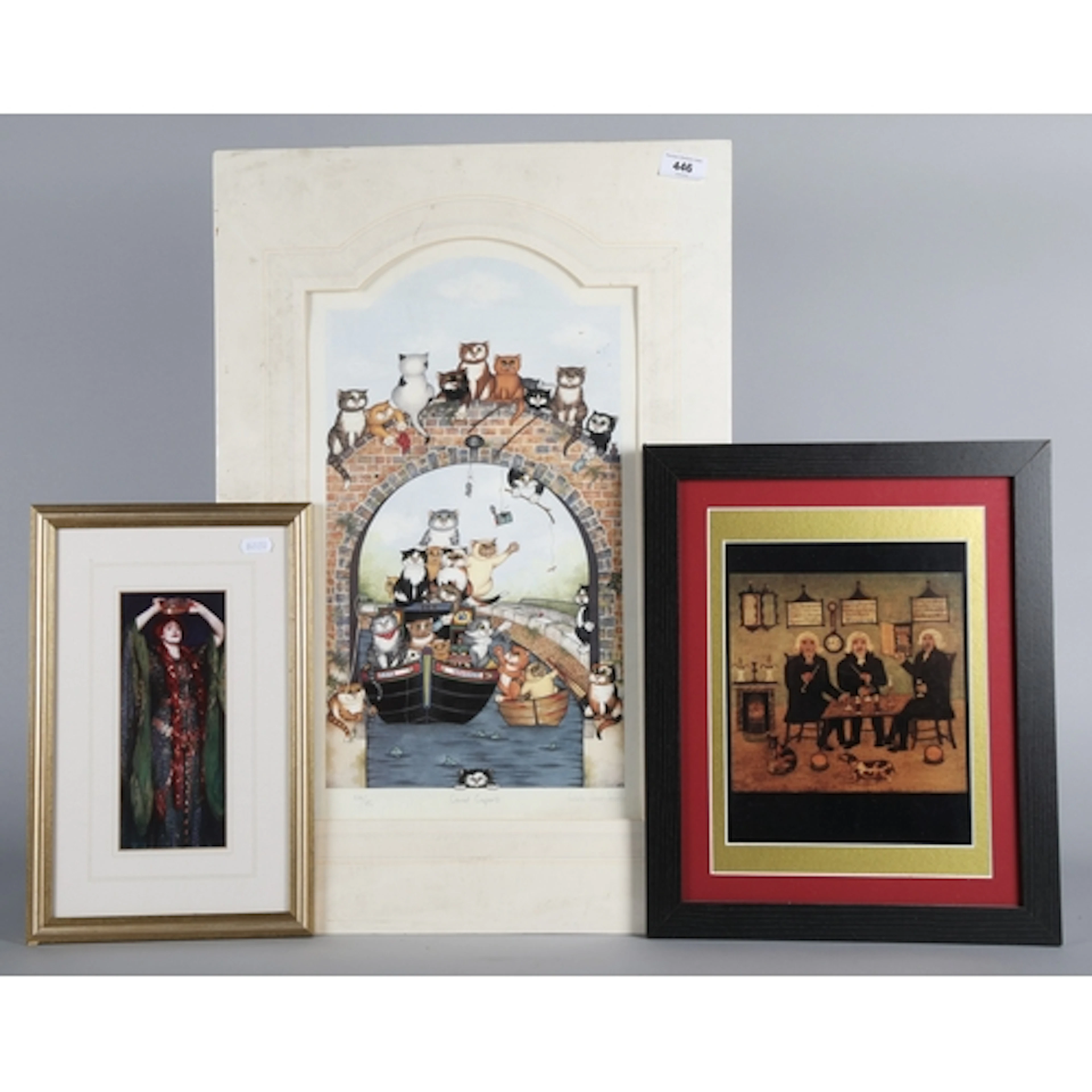 Eleven prints and pictures also with nautical shadow box and...