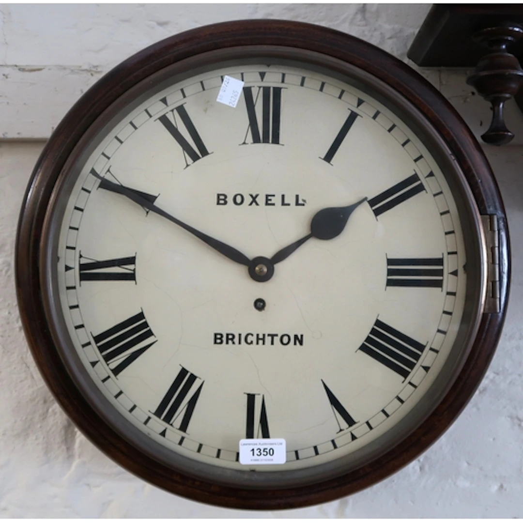 Late 19th / Early 20th Century circular mahogany wall clock,...