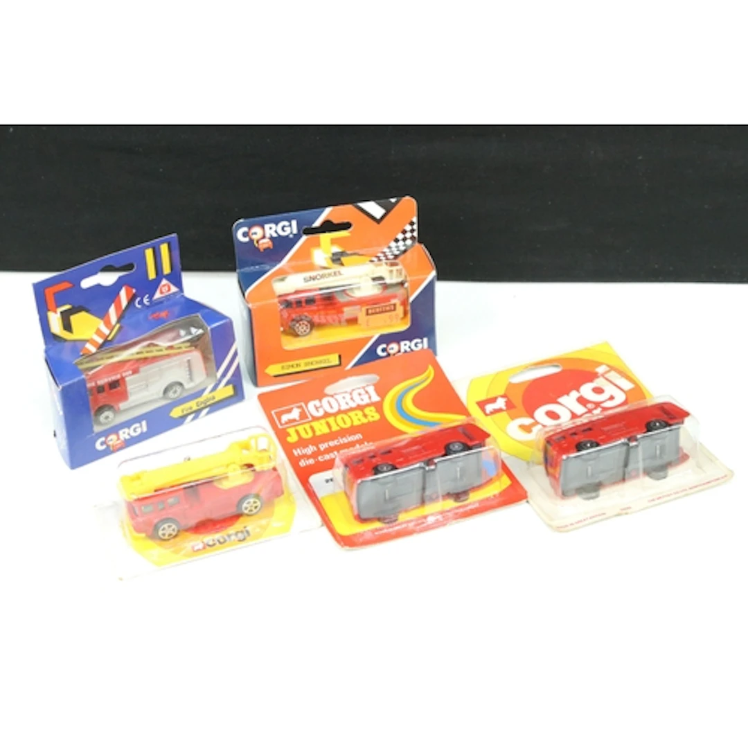 Five carded & boxed Corgi diecast fire engine models to incl...