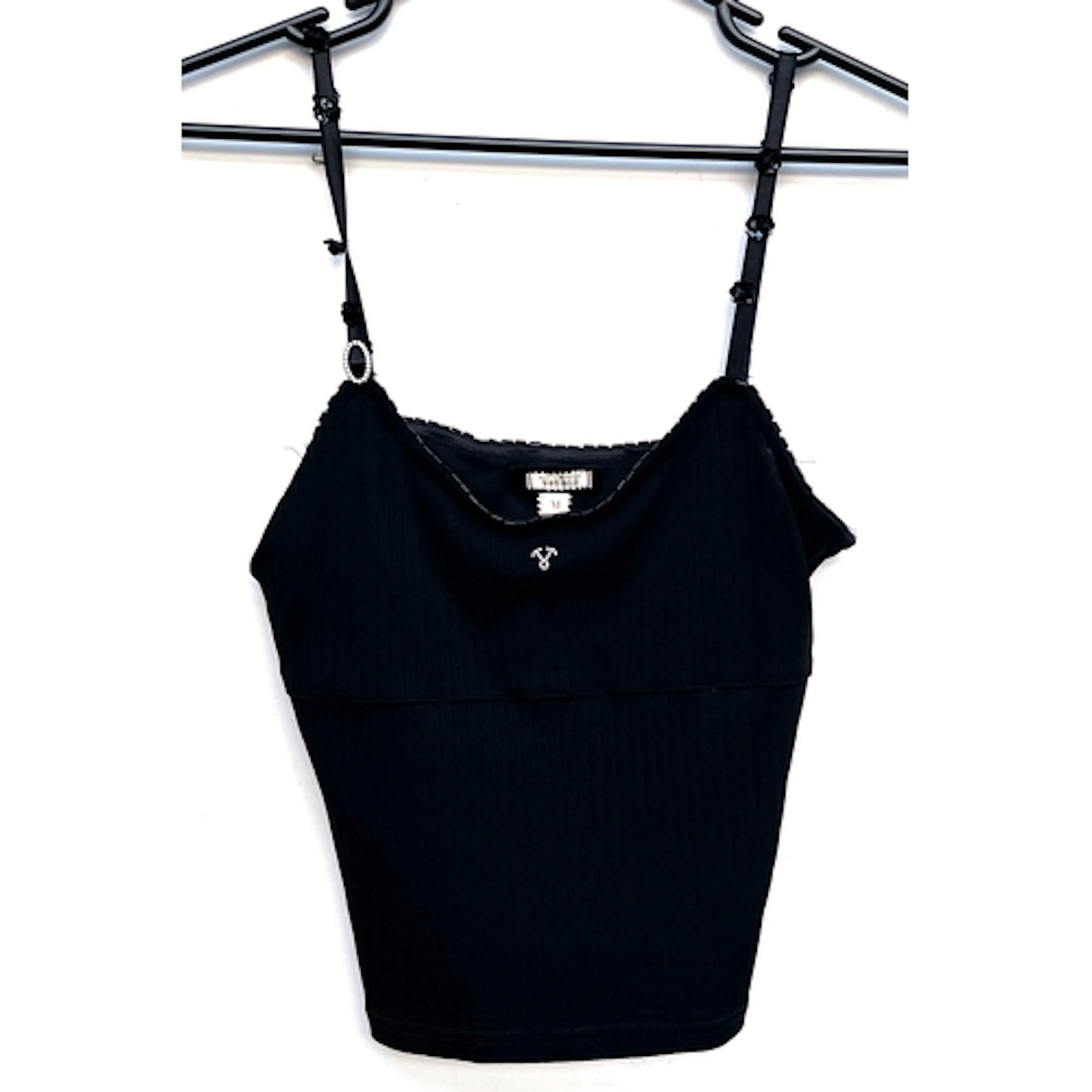A Voyage 'Invest in the Original' black crop top with diaman...