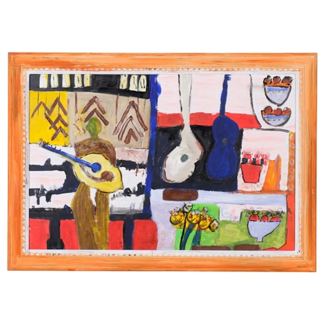 Abstract still life, contemporary oil on board, unsigned, 50...