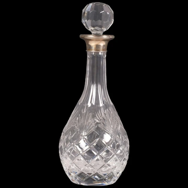 A 1998 hallmarked silver collared decanter