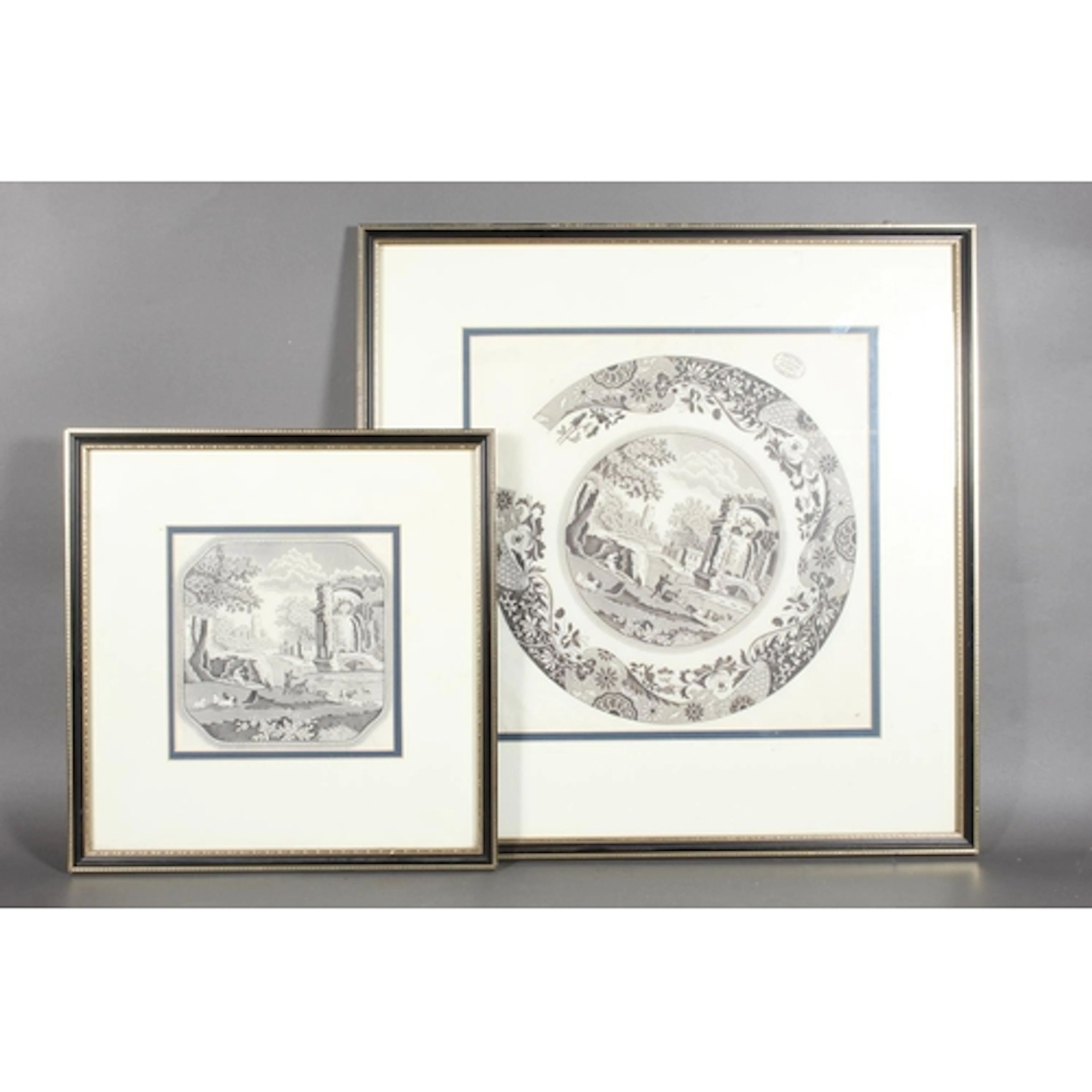 Copeland Spode's Italian pattern plate transfer, 27cm x 27cm...