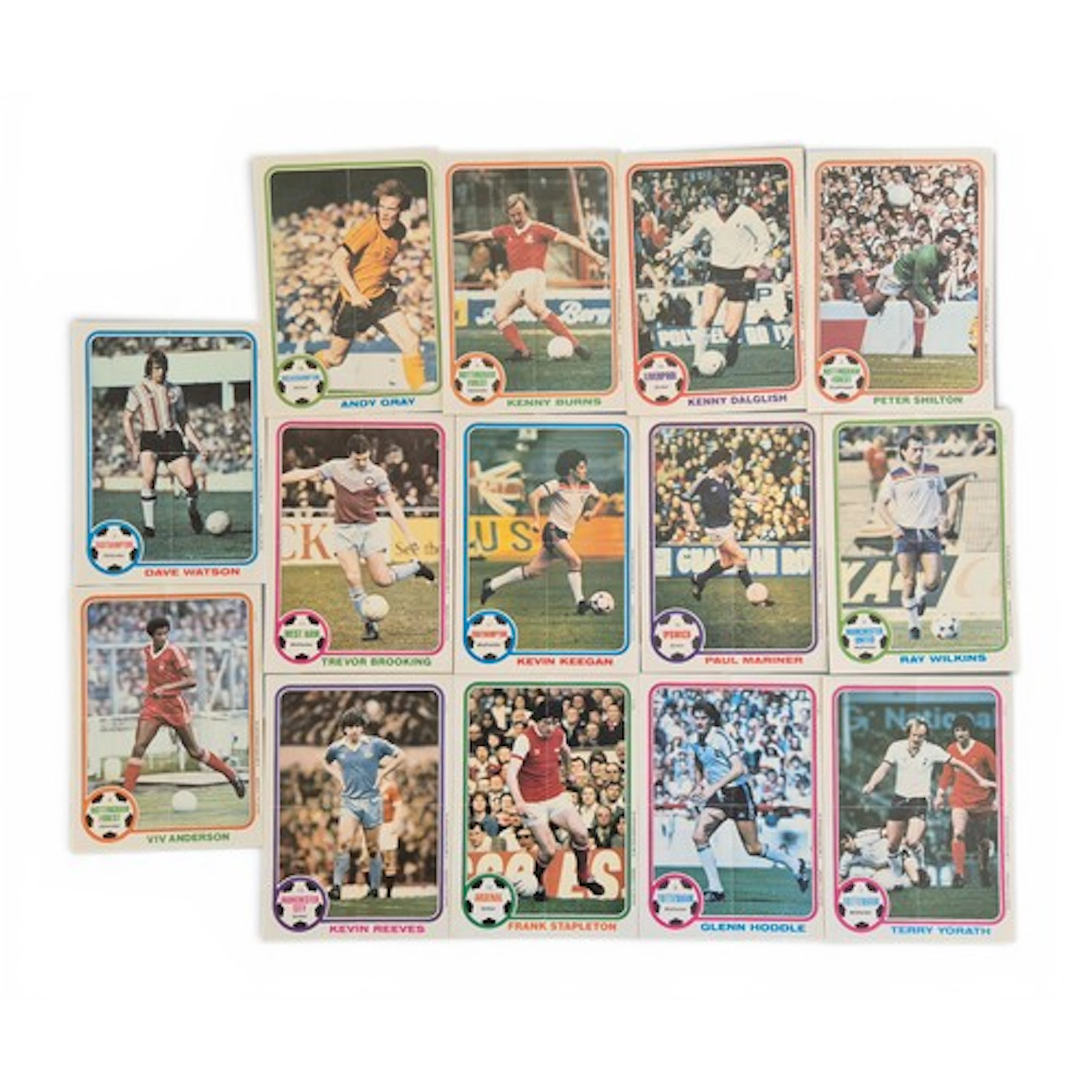 Classic football soccer cards, Topps 1980 fold-out miniature...